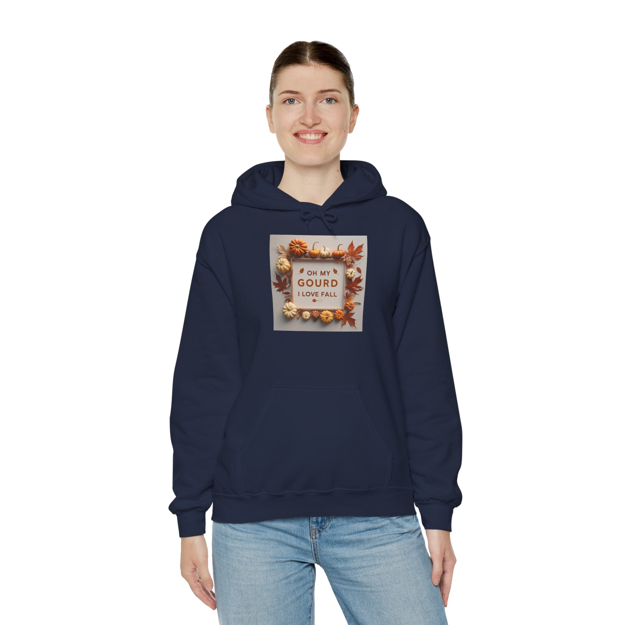 Oh my Gourd, Autumn Vibes Hooded Sweatshirt - Fall Gourd Love Sweatshirt, Cozy Pumpkin Hoodie, Thanksgiving Gift, Seasonal Fashion