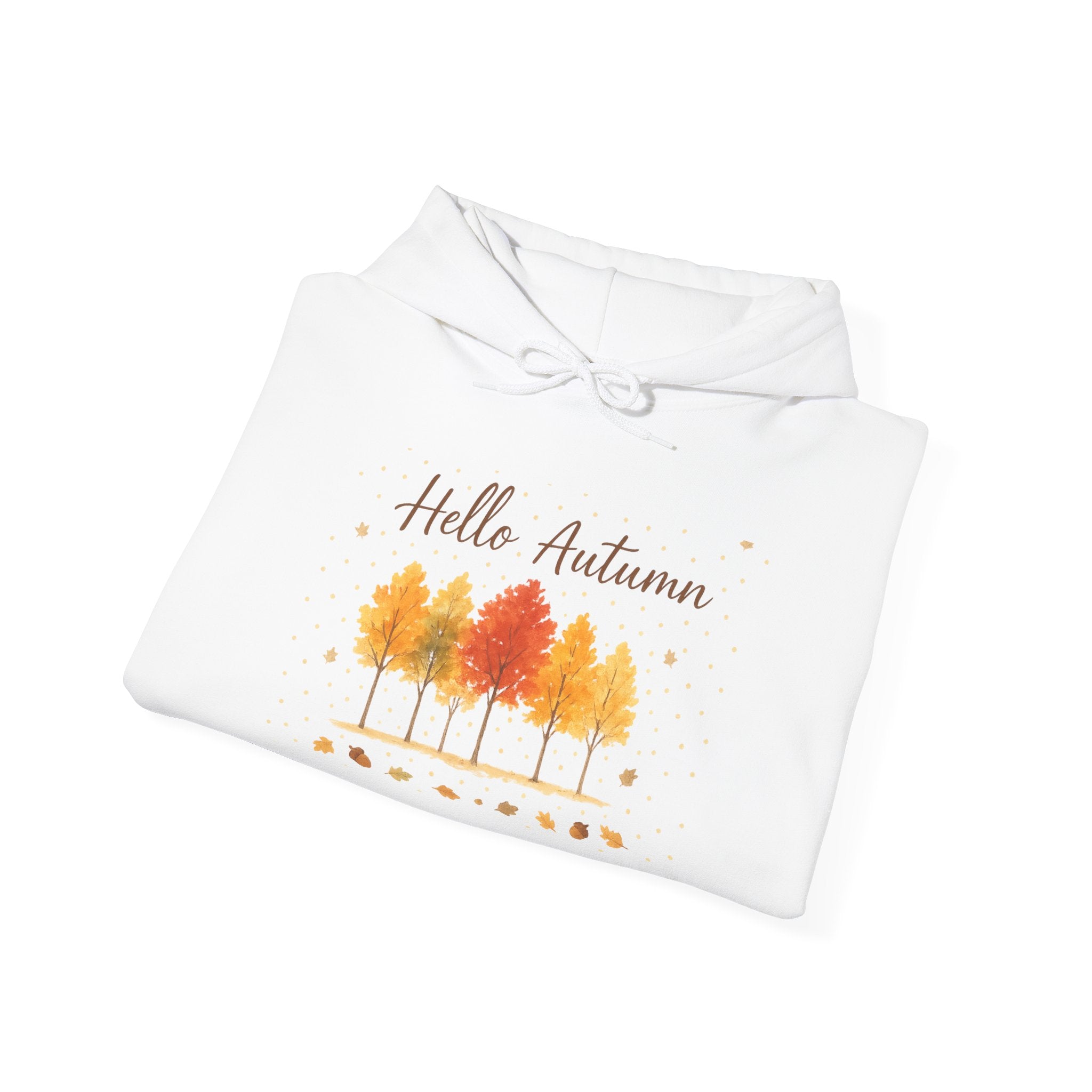 Autumn Vibes Hooded Sweatshirt, Cozy Fall Hoodie, Hello Autumn Sweatshirt, Unisex Fall Apparel, Seasonal Fashion, Gift for Her