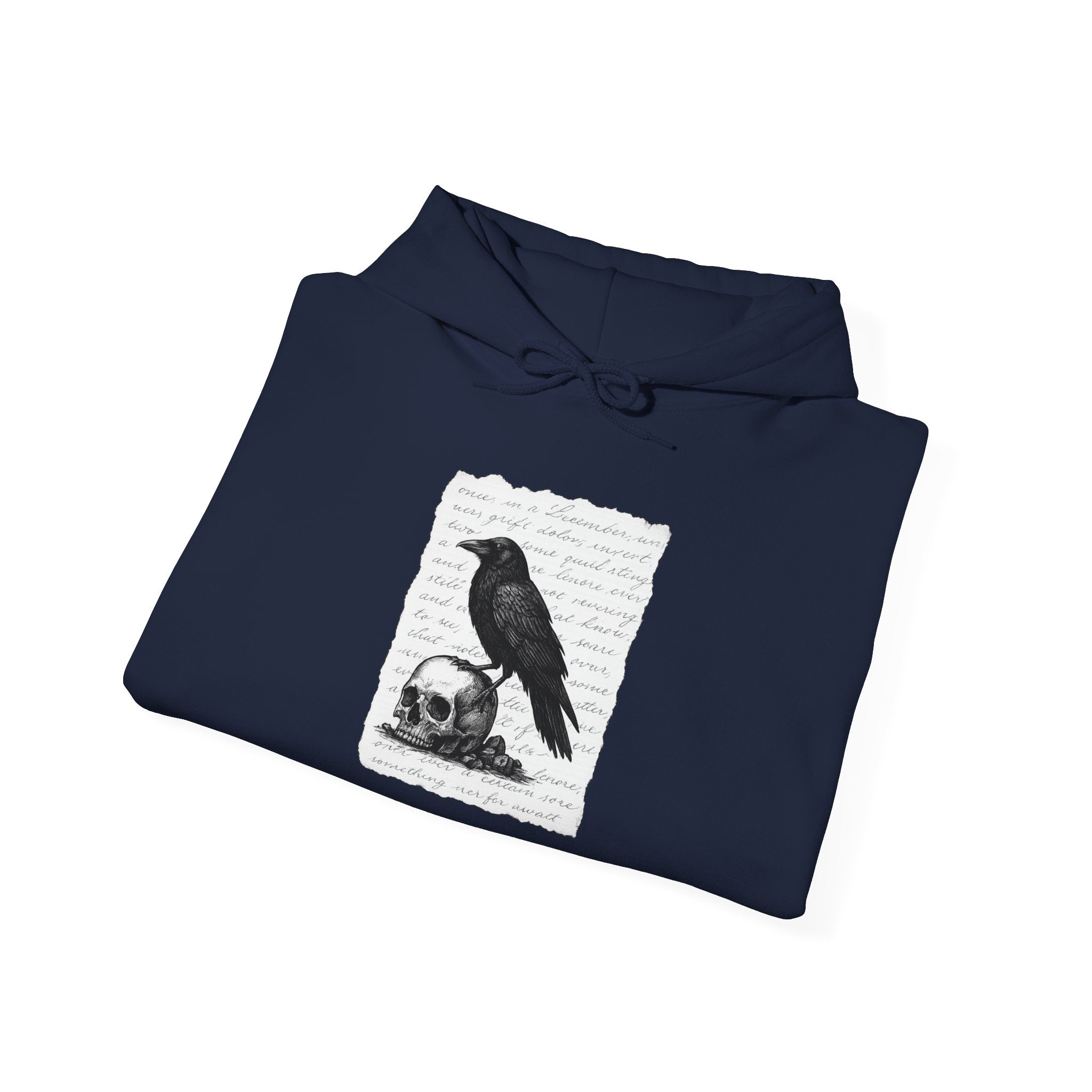 Gothic Raven Hoodie, Cozy Sweatshirt, Unisex Pullover, Halloween Apparel, Fall Fashion, Book Lovers, Theatre Lovers
