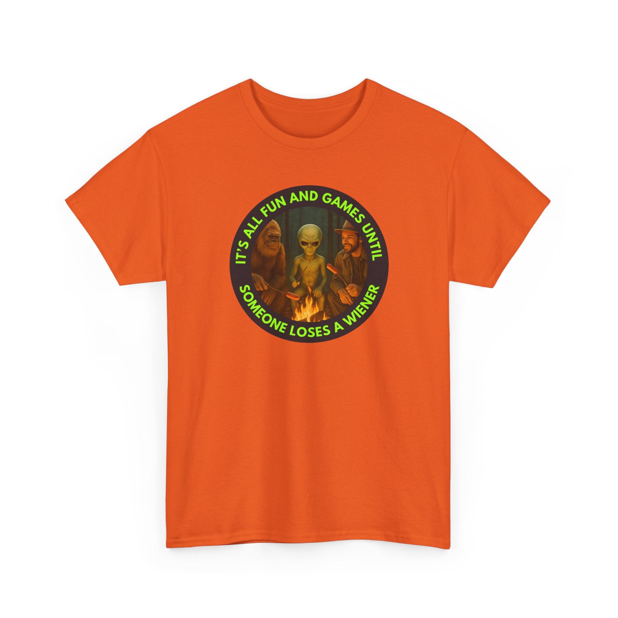 It's All Fun and Games Until... Funny Alien Camping T-shirt, Gift for Gamers, Casual Wear, Unique Statement