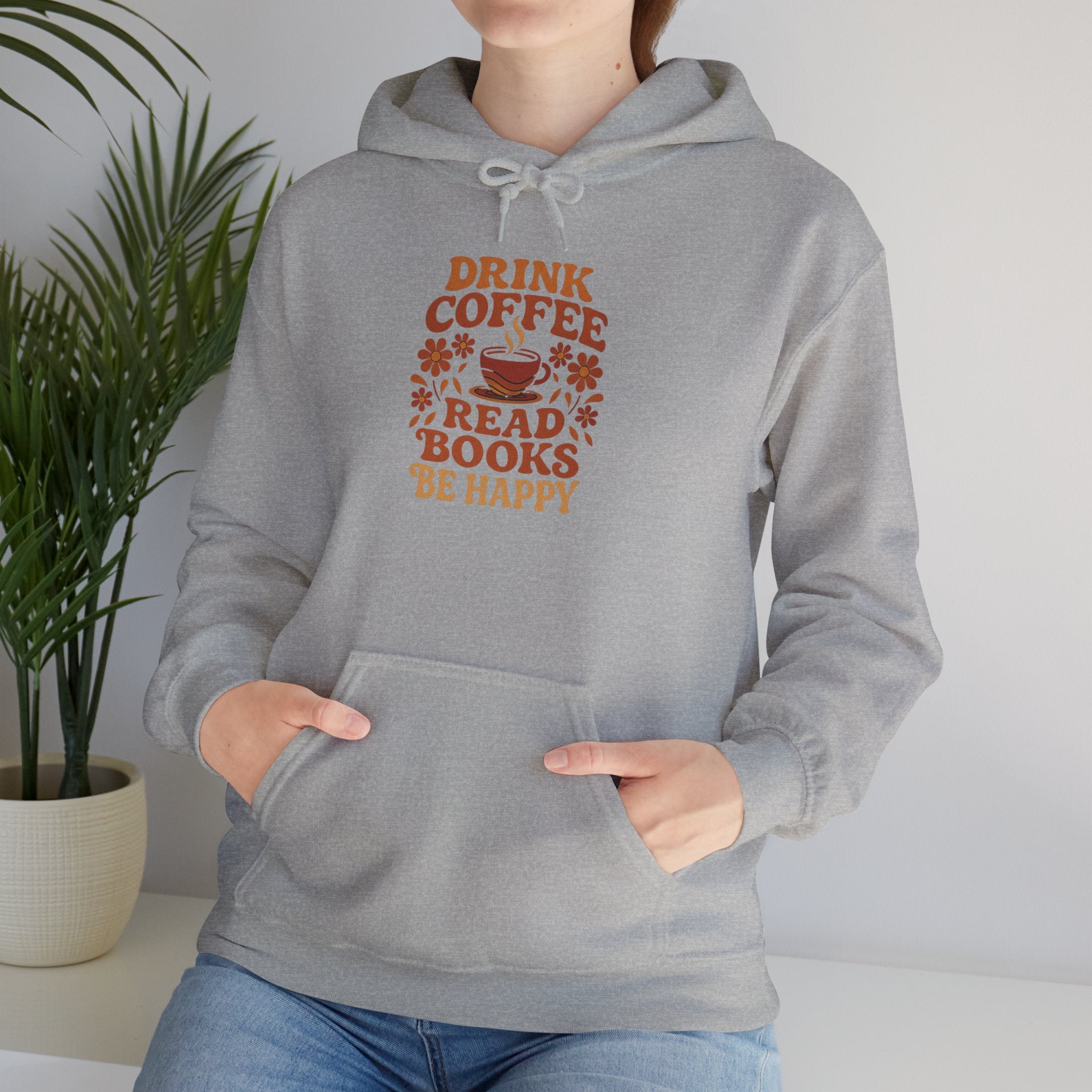 Cozy Coffee & Book Lover Hoodie - Perfect for Bookworms, Reading Gifts, Relaxed Vibes, Fall Wear, Gift for Friends