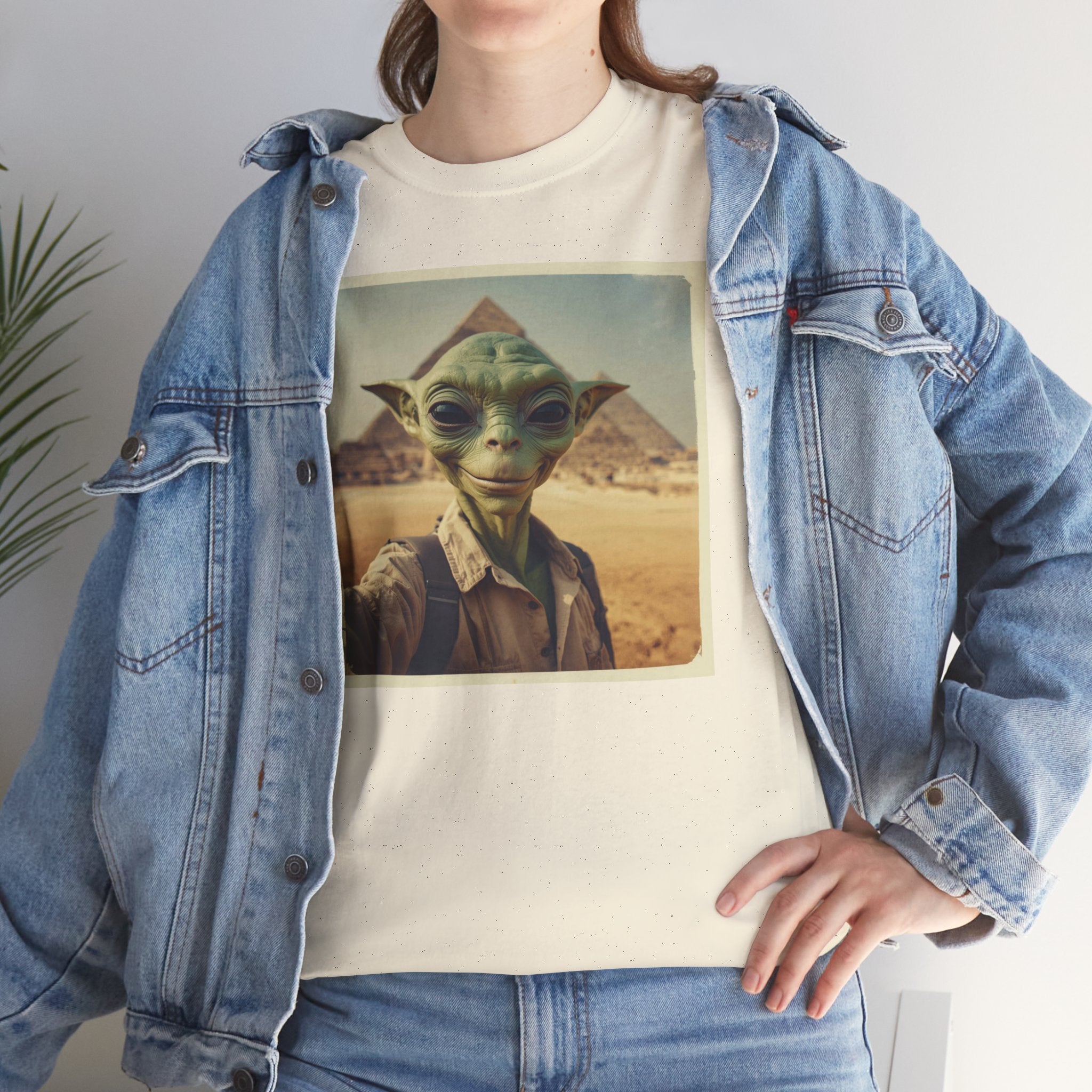 Alien Explorer at the Pyramids Graphic T-Shirt