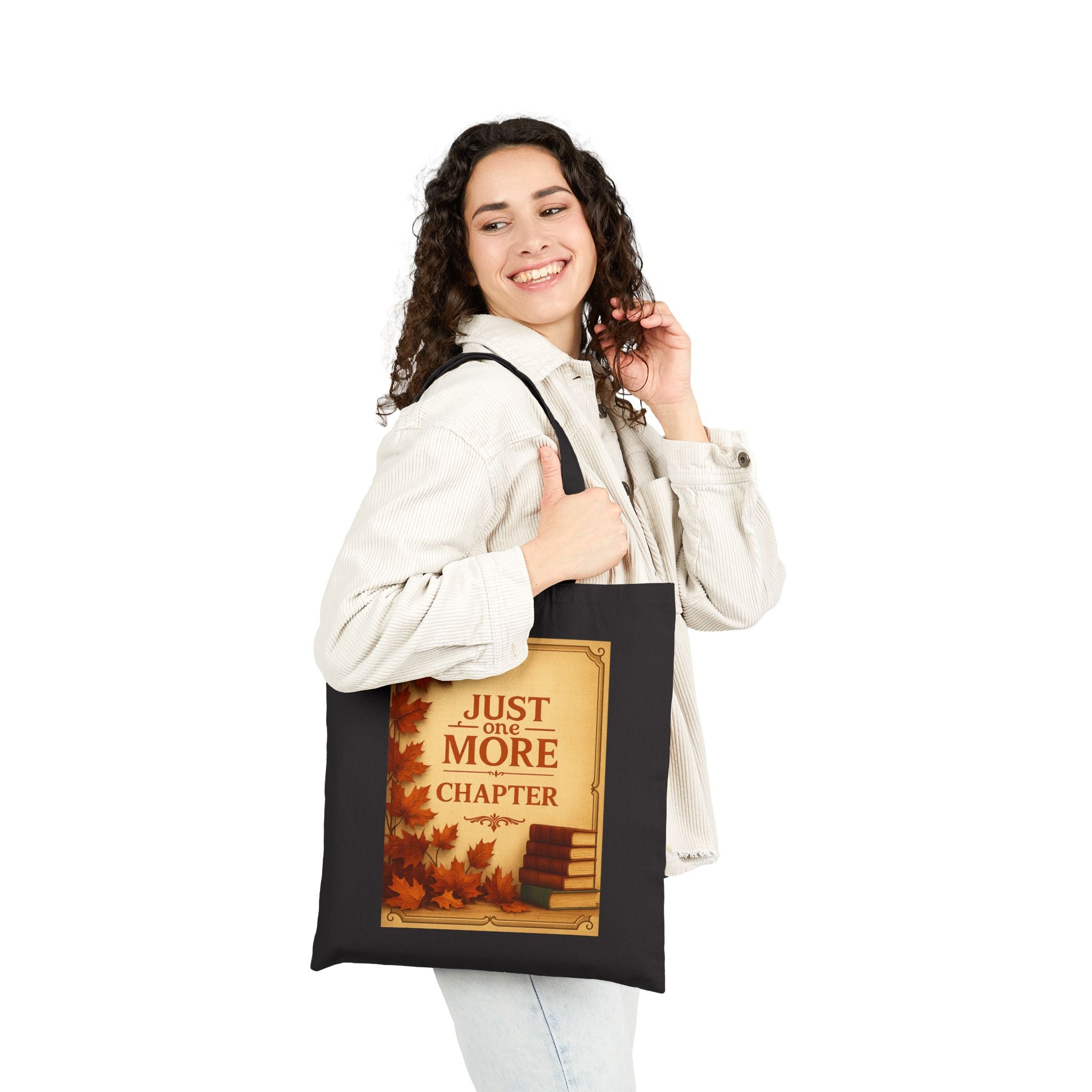 Just One More Chapter Tote Bag | Literary Gift, Book Lover's Accessory, Reusable Shopping Bag, Fall Vibes, Reading Tote