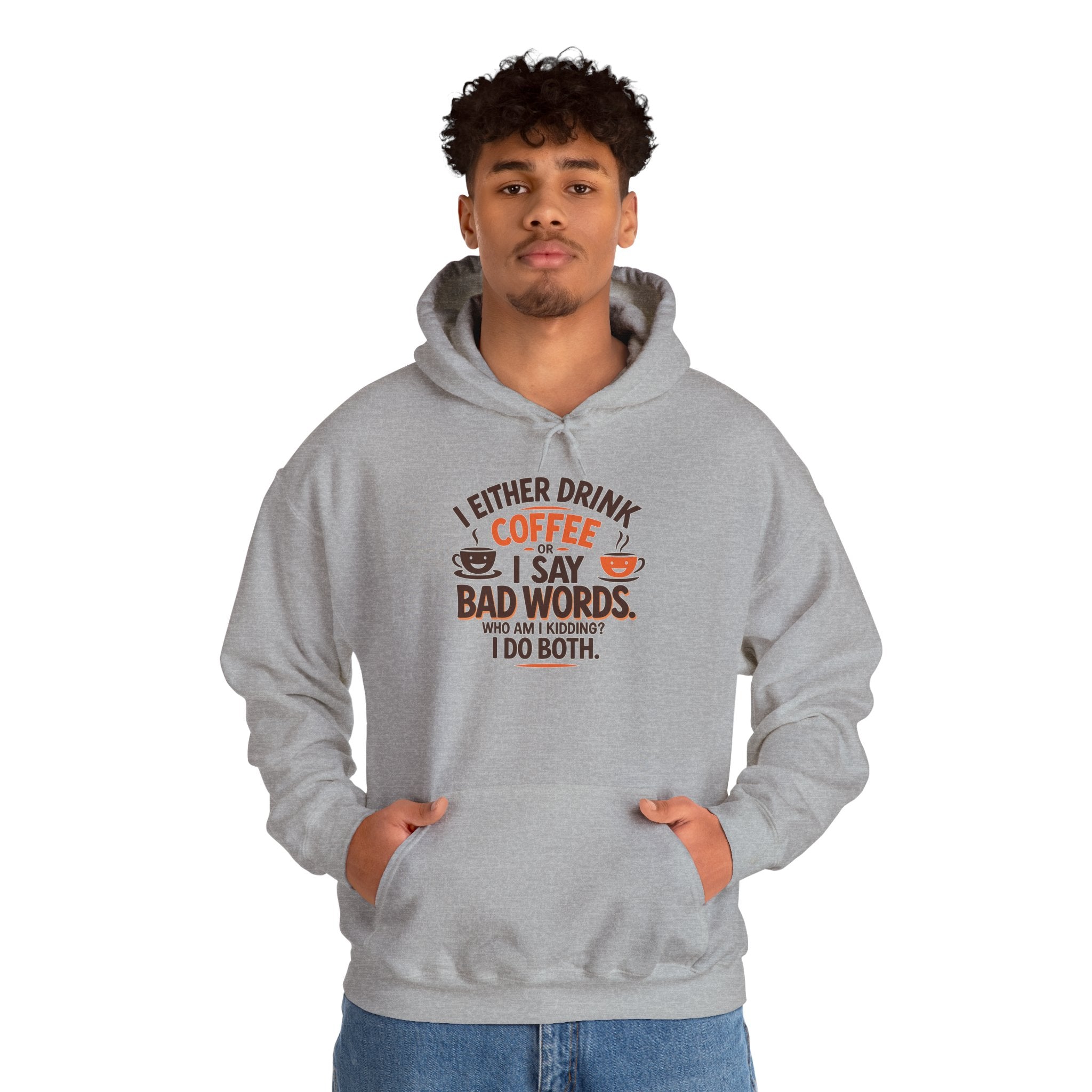 I drink coffee or say bad words, Coffee Lovers Hoodie - Unisex Funny Sweatshirt, Gift for Coffee Addicts, Unique Design, Great for Casual Wear, Perfect for Holidays