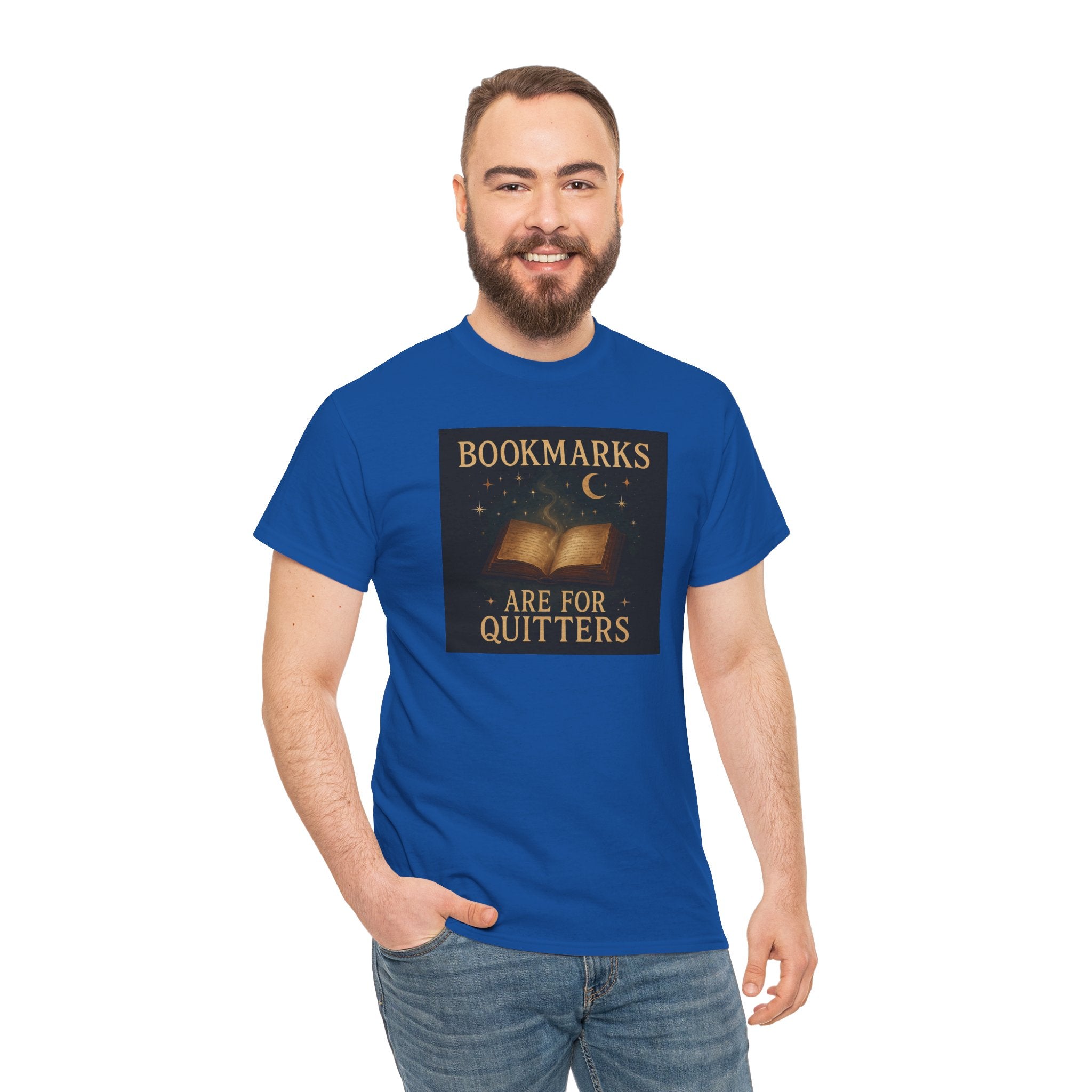 Bookmarks are for Quitters Unisex Cotton Tee, Funny Gift, Reading Shirt, Literary Quote Apparel, Bookworm Fashion, Cute Book Shirt