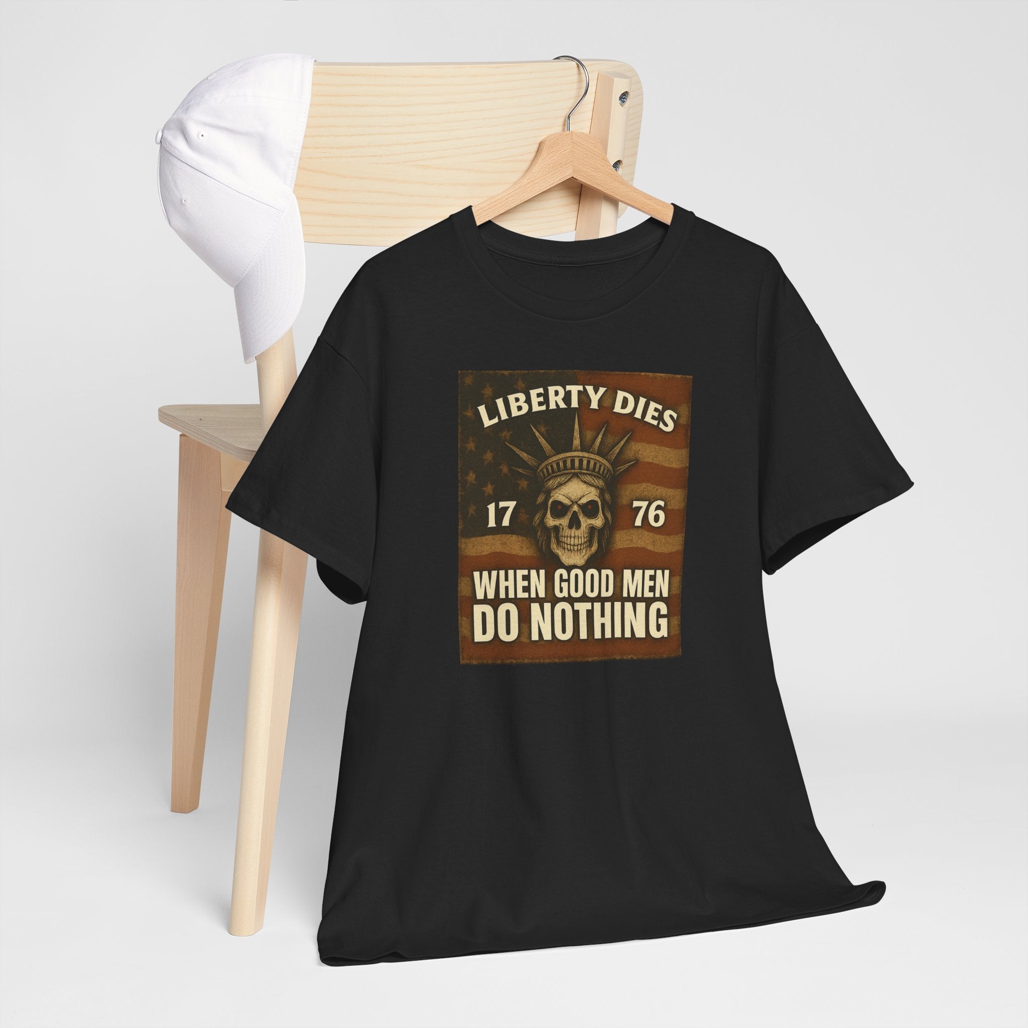 Liberty Dies Unisex Heavy Cotton Tee, Patriotic T-Shirt, 4th of July Gift, Independence Day Apparel, Vintage Style Tee