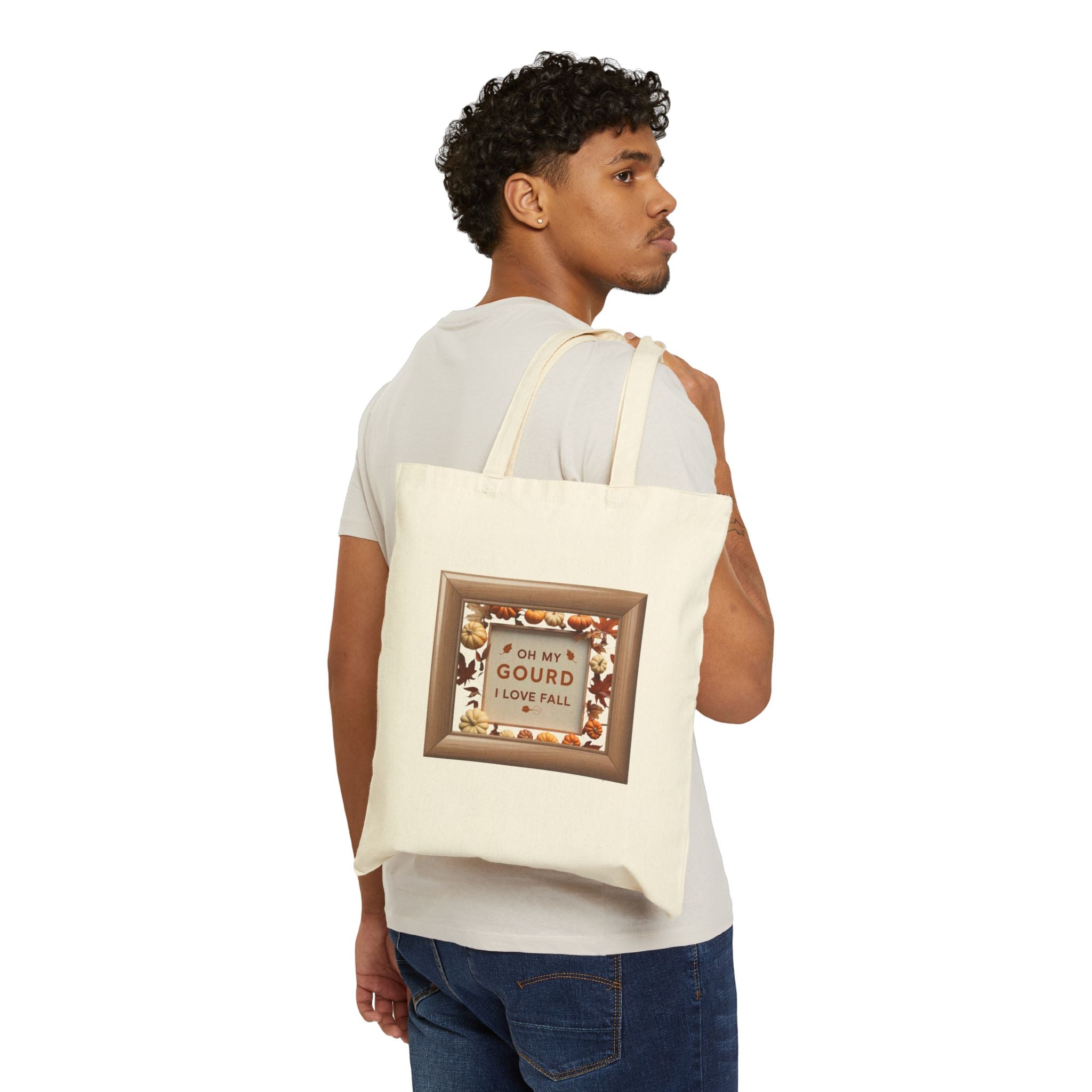 OH MY GOURD - Autumn-Inspired Cotton Canvas Tote Bag, Fall Tote, Thanksgiving Gift, Seasonal Bag, Eco-Friendly Shopper