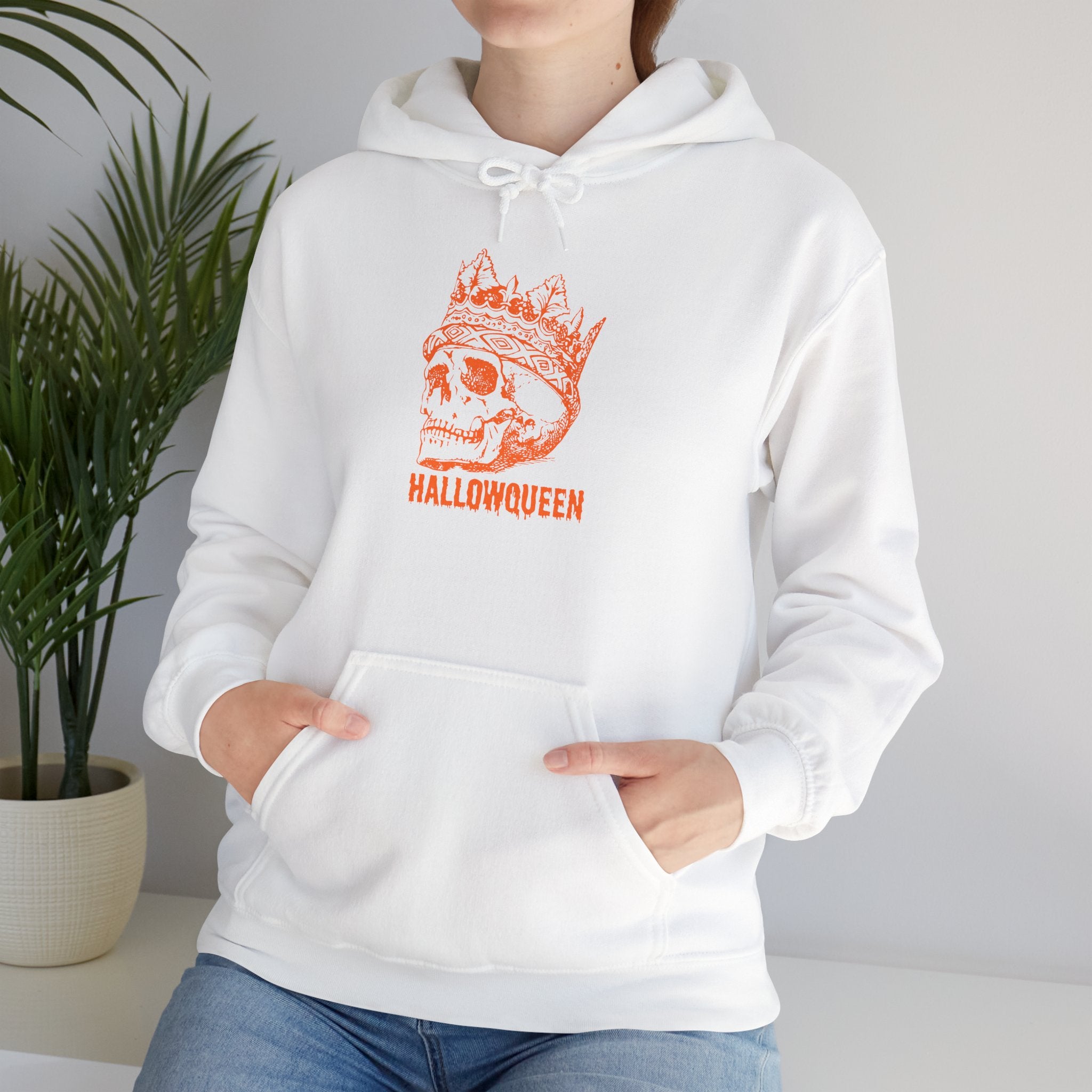 Unisex Skull Hoodie, HALLOWQUEEN Sweatshirt for Halloween, Cozy Winter Wear, Halloween Costume, Gift Idea for Her