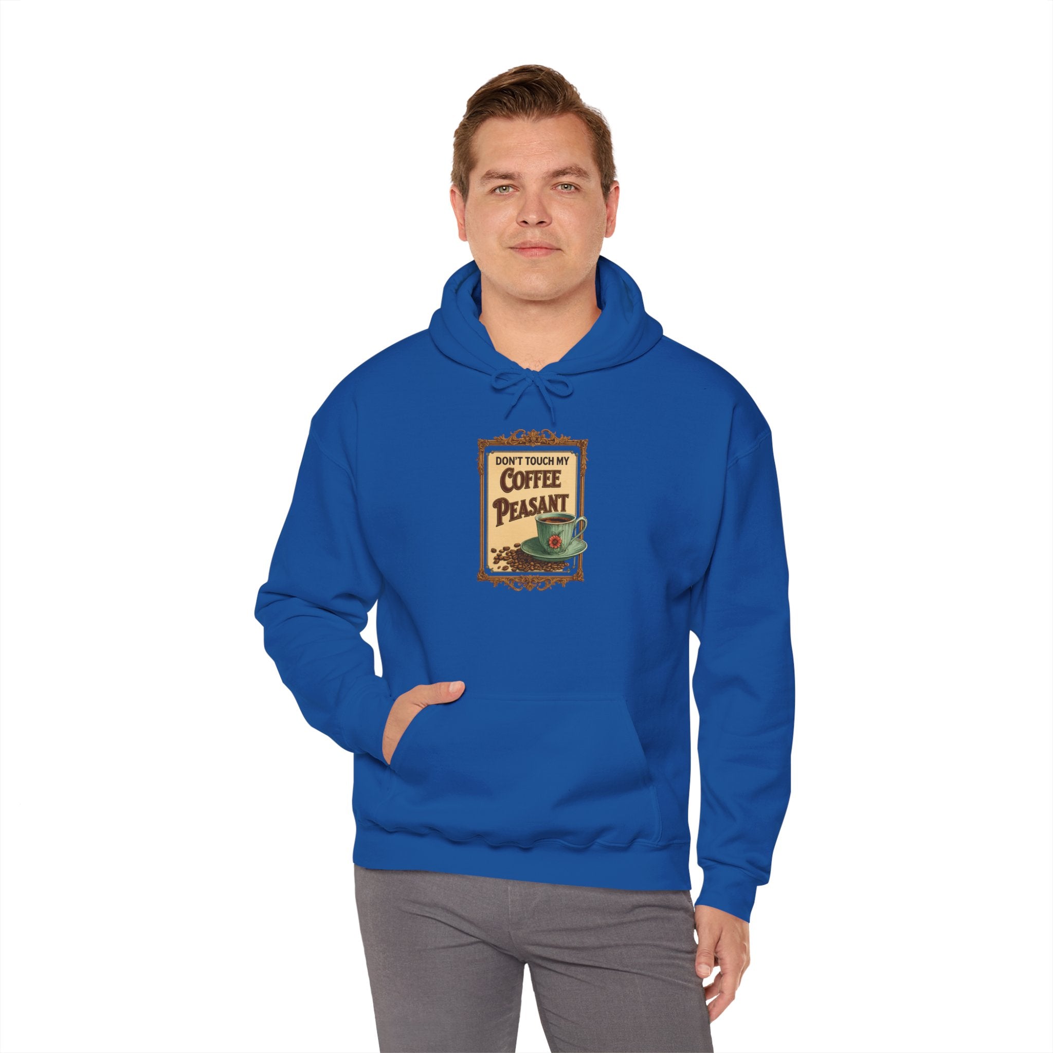 Funny - Don't Touch My Coffee Peasant Hoodie - Comfortable Unisex Sweatshirt for Coffee Lovers,  College Students, Casual Wear, Cafe Style,