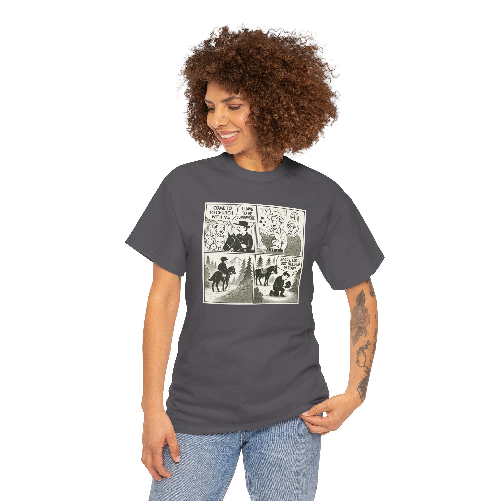 Vintage Comic Graphic Unisex Heavy Cotton Tee, Funny Graphic T-Shirt, Casual Wear, Gift for Her, Gift for Him, Unique Cartoon Shirt
