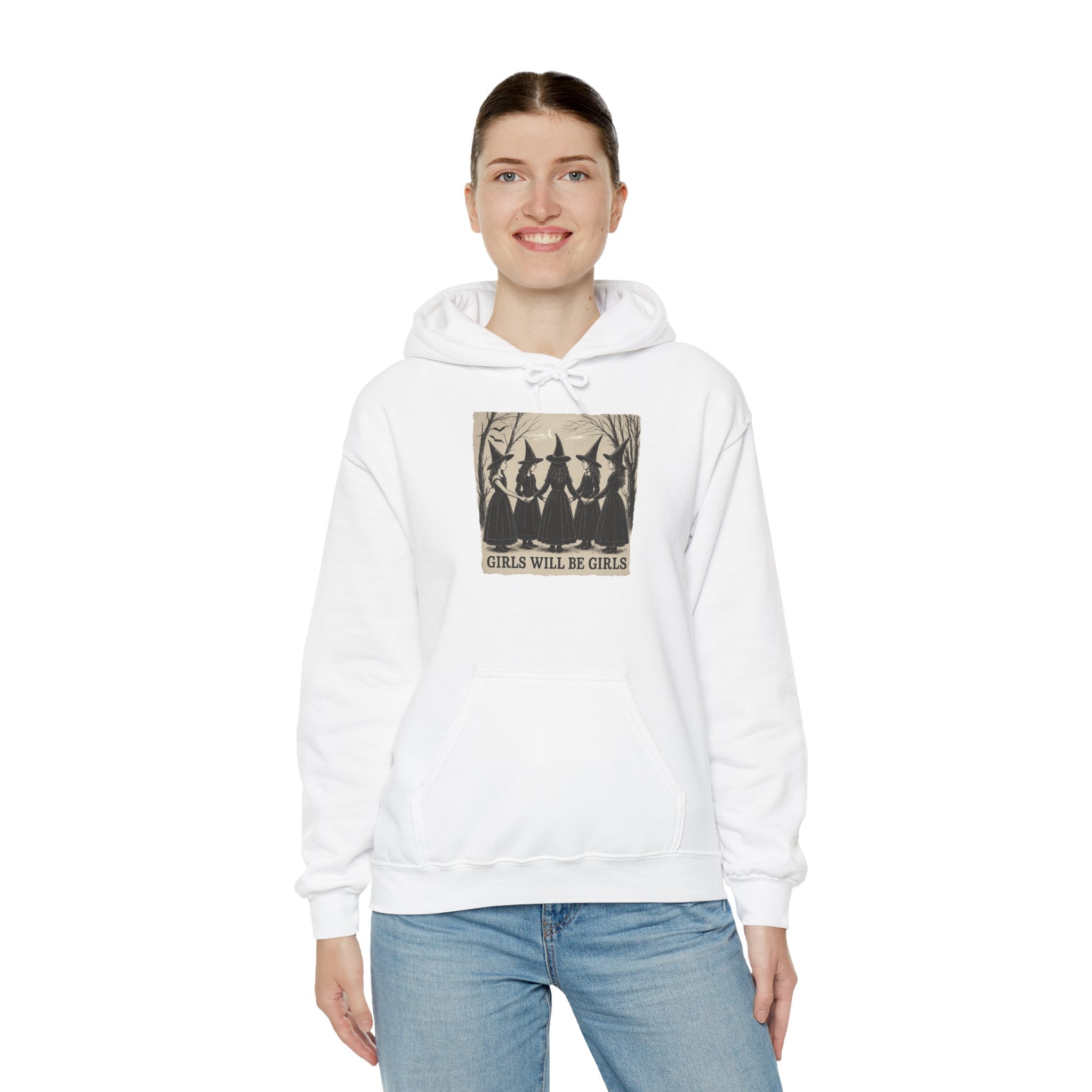 Spooky Witch Sisters Hoodie - Cozy Unisex Sweatshirt, Halloween Apparel, Witchy Gift, Fall Fashion, Girls Night Out