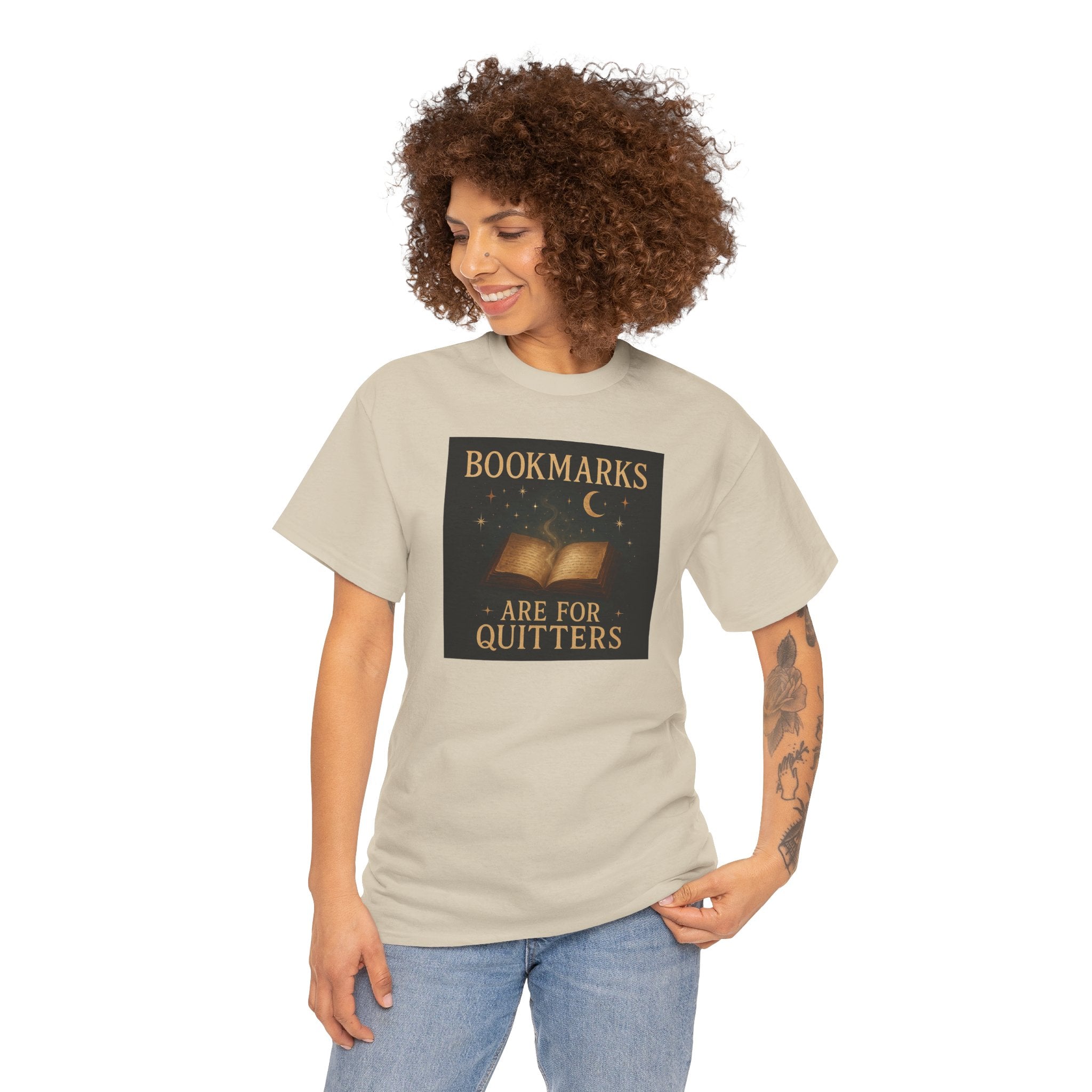 Bookmarks are for Quitters Unisex Cotton Tee, Funny Gift, Reading Shirt, Literary Quote Apparel, Bookworm Fashion, Cute Book Shirt