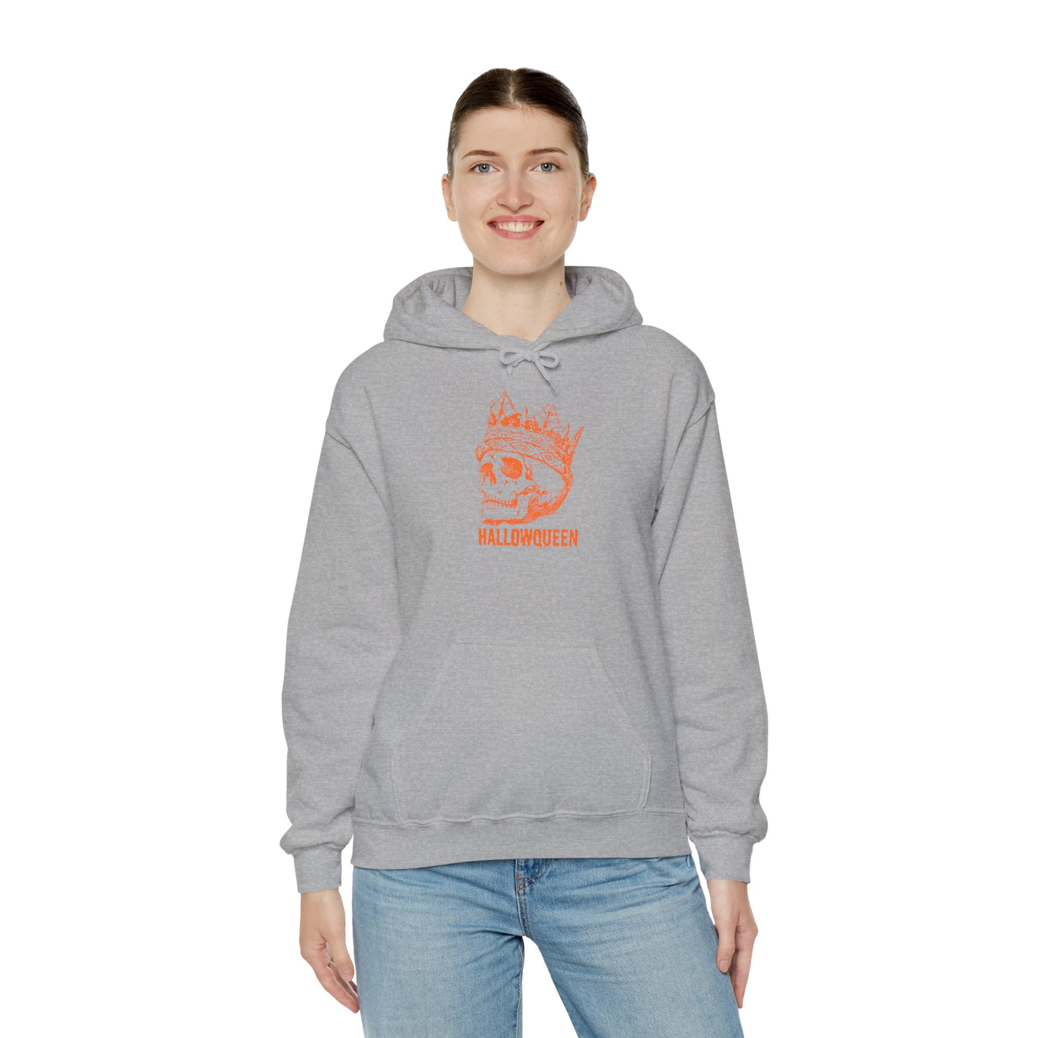 Unisex Skull Hoodie, HALLOWQUEEN Sweatshirt for Halloween, Cozy Winter Wear, Halloween Costume, Gift Idea for Her