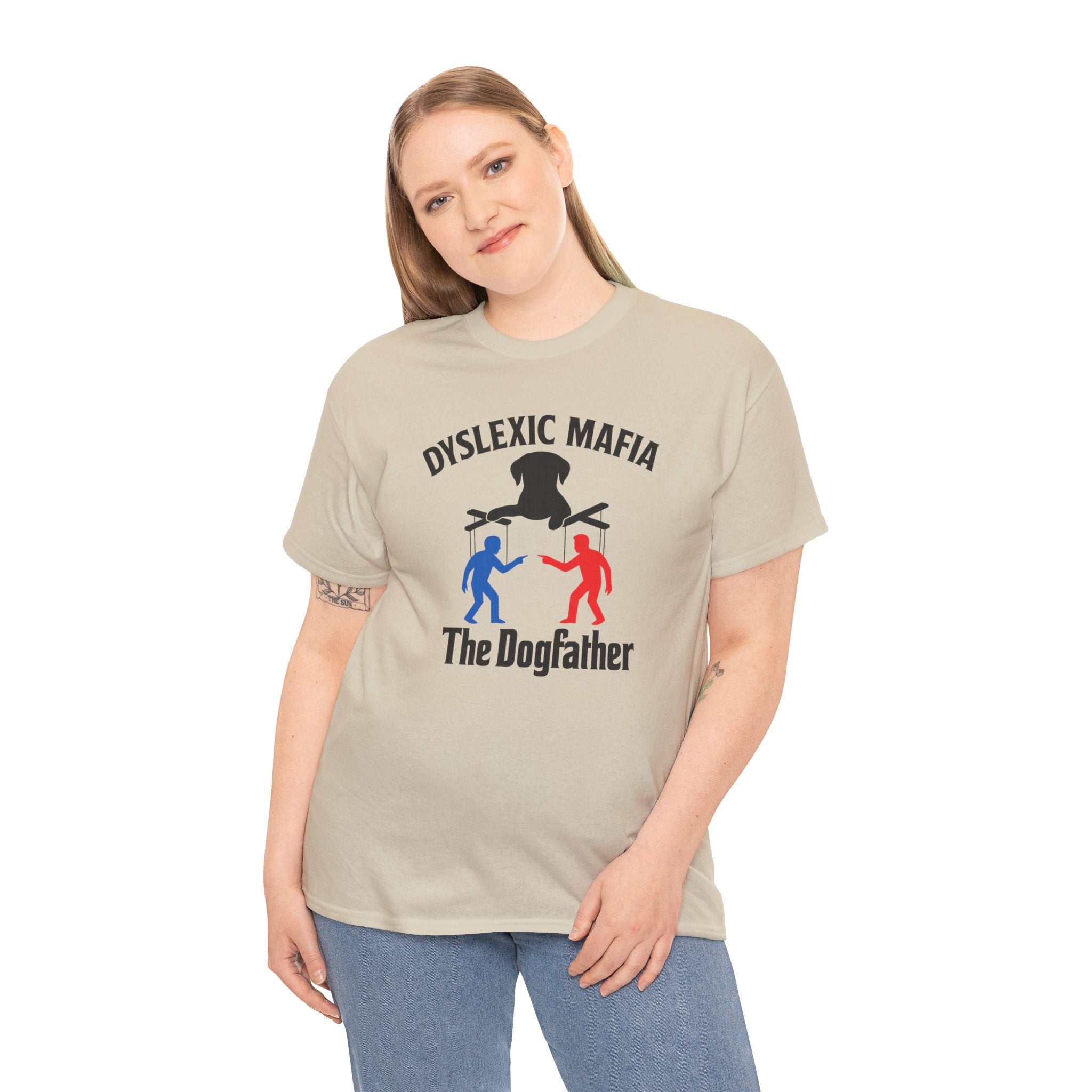Funny Mafia Dogfather T-shirt- Unisex Heavy Cotton T-Shirt, Funny Graphic Tee, Gift for Dog Lovers, Casual Wear, Statement Shirt