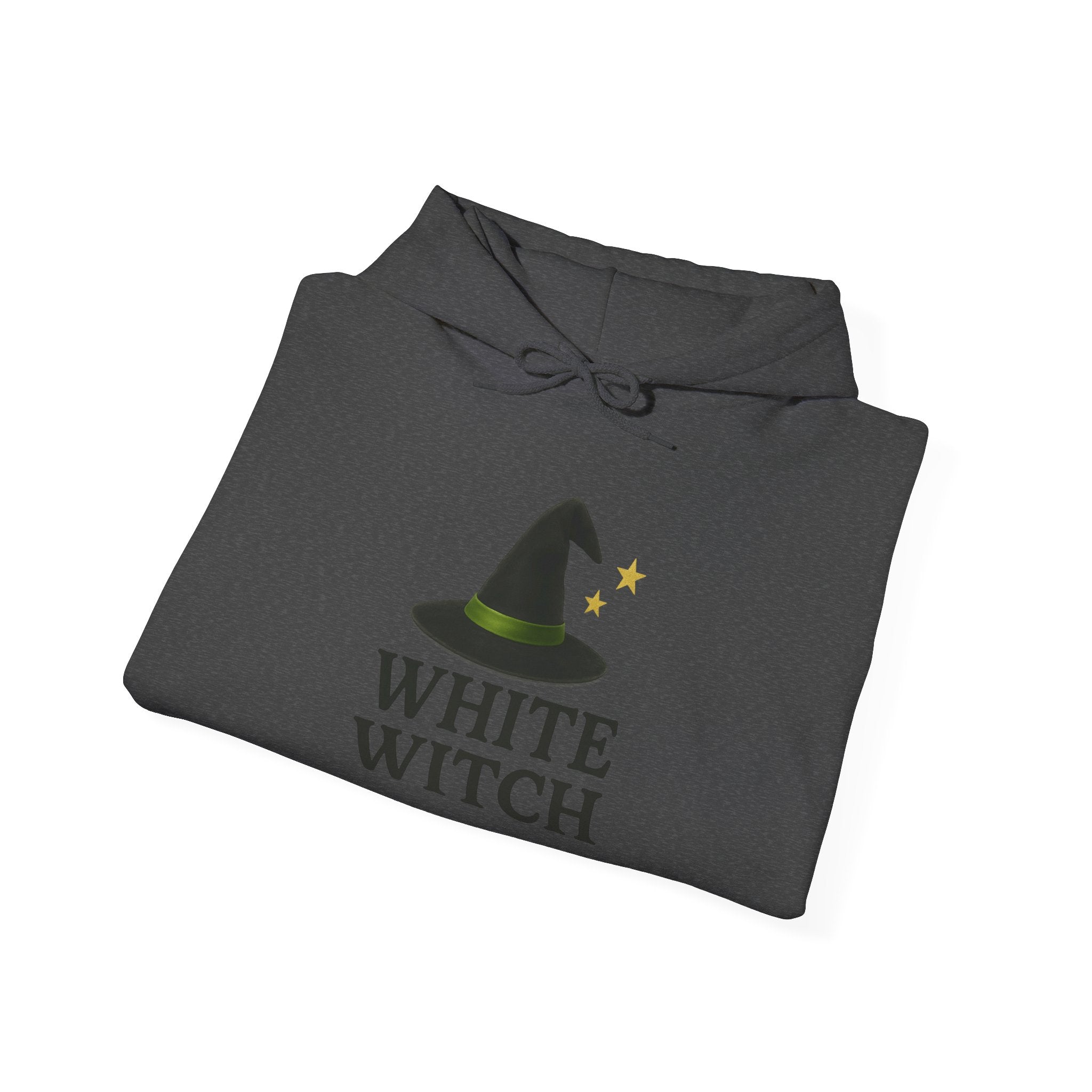 White Witch Hooded Sweatshirt, Cozy Halloween Apparel, Witchcraft Sweatshirt, Gift for Wiccans, Unisex Autumn Hoodie