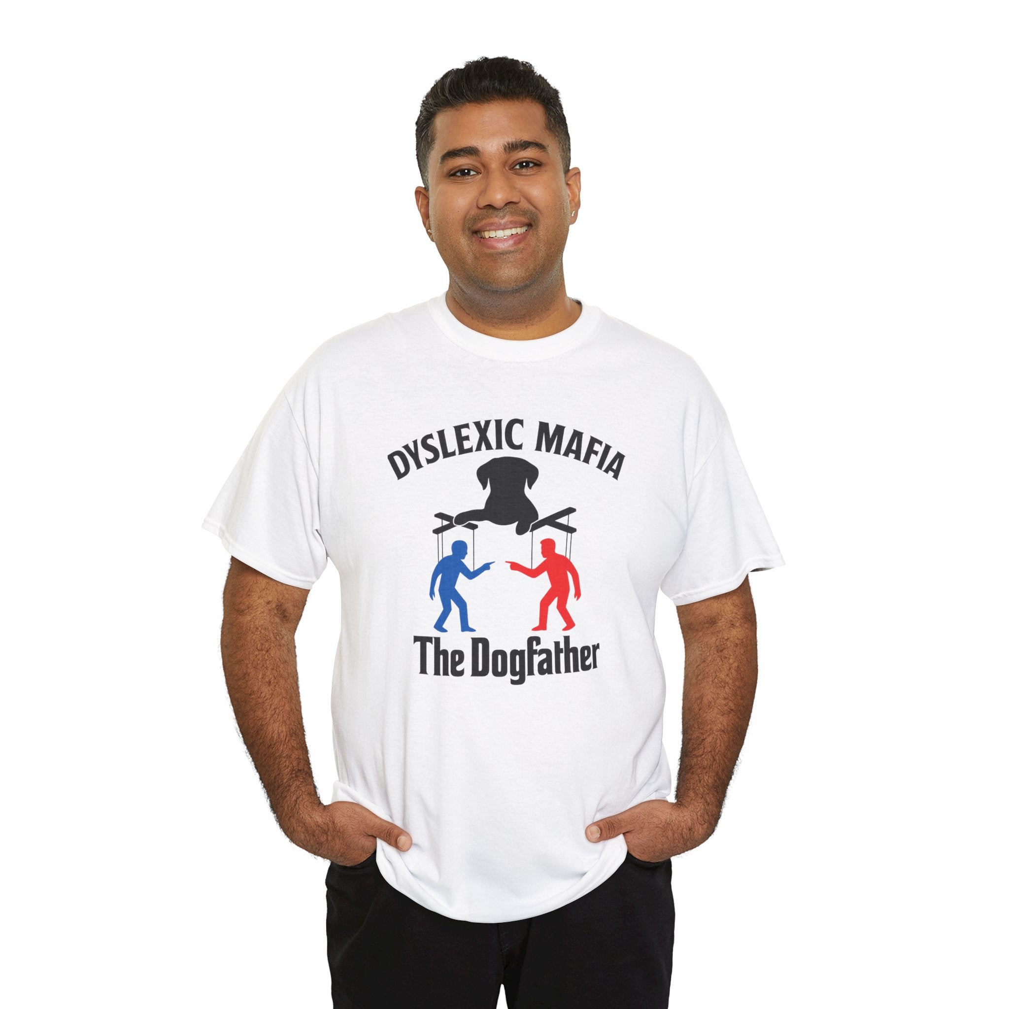 Funny Mafia Dogfather T-shirt- Unisex Heavy Cotton T-Shirt, Funny Graphic Tee, Gift for Dog Lovers, Casual Wear, Statement Shirt