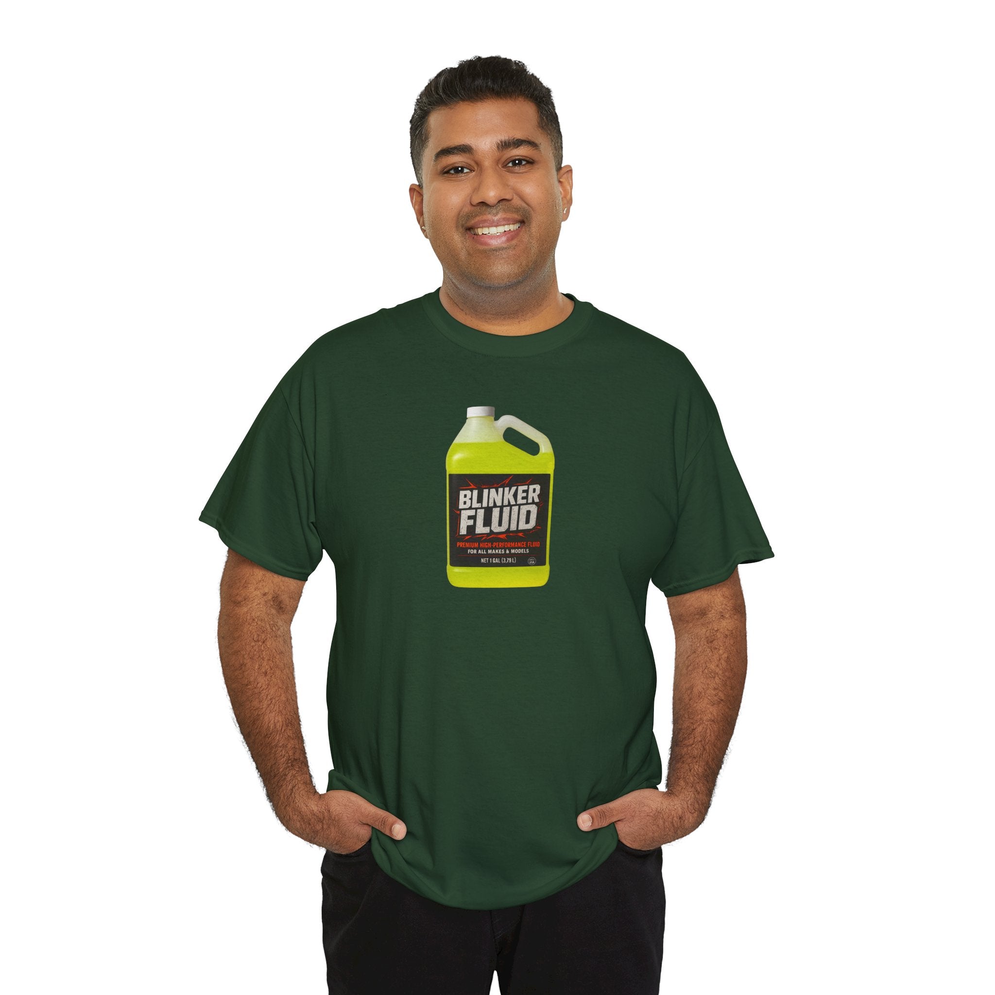 Humorous Blinker Fluid Tee, Funny T-Shirt, Car Lover Gift, Gag Gift, Unisex Heavy Cotton Shirt