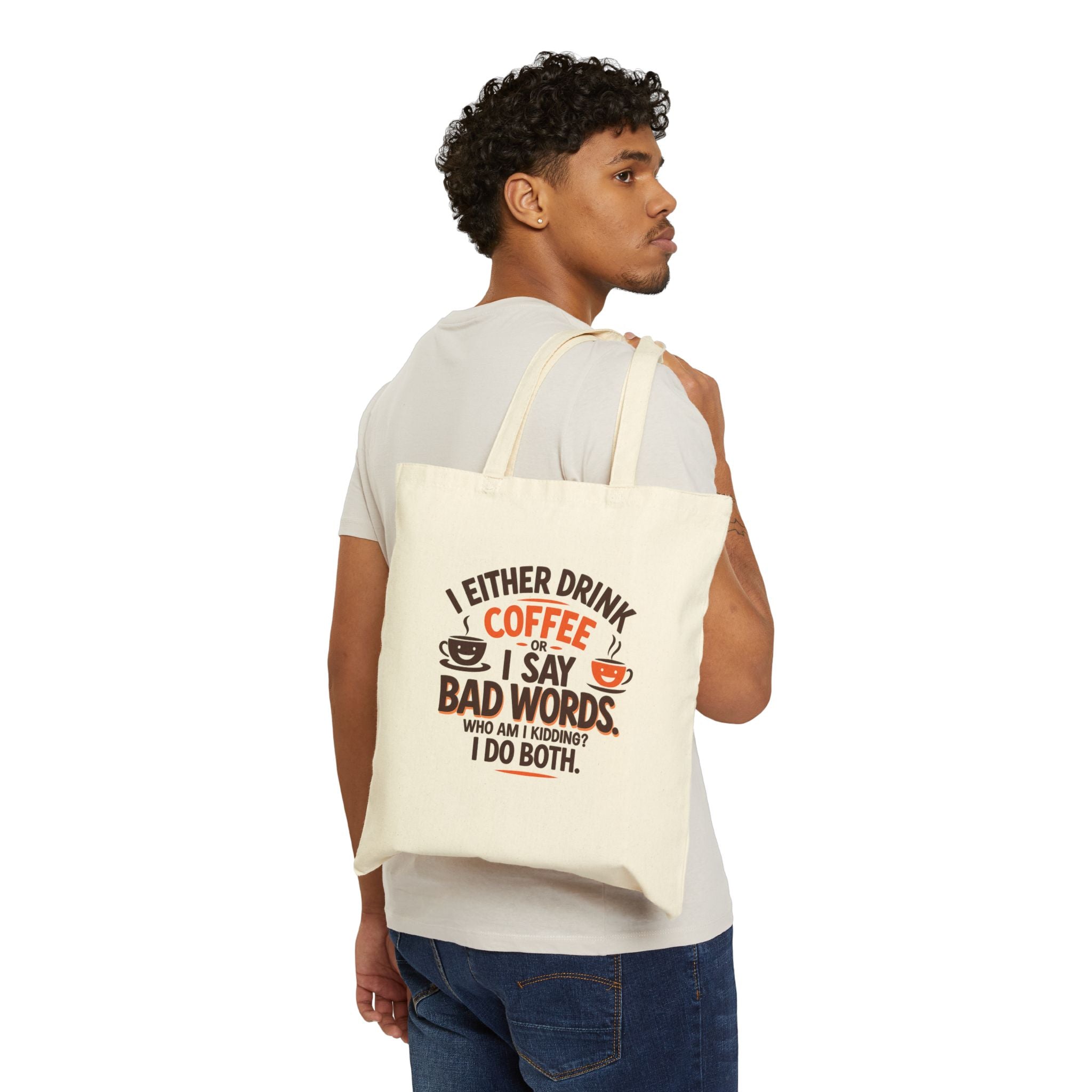 COFFEE OR BAD WORDS - Tote Bag, Humorous Gift for Coffee Lovers, Everyday Use, Eco-Friendly Shopping Bag, Perfect for Birthdays, Mother's Day