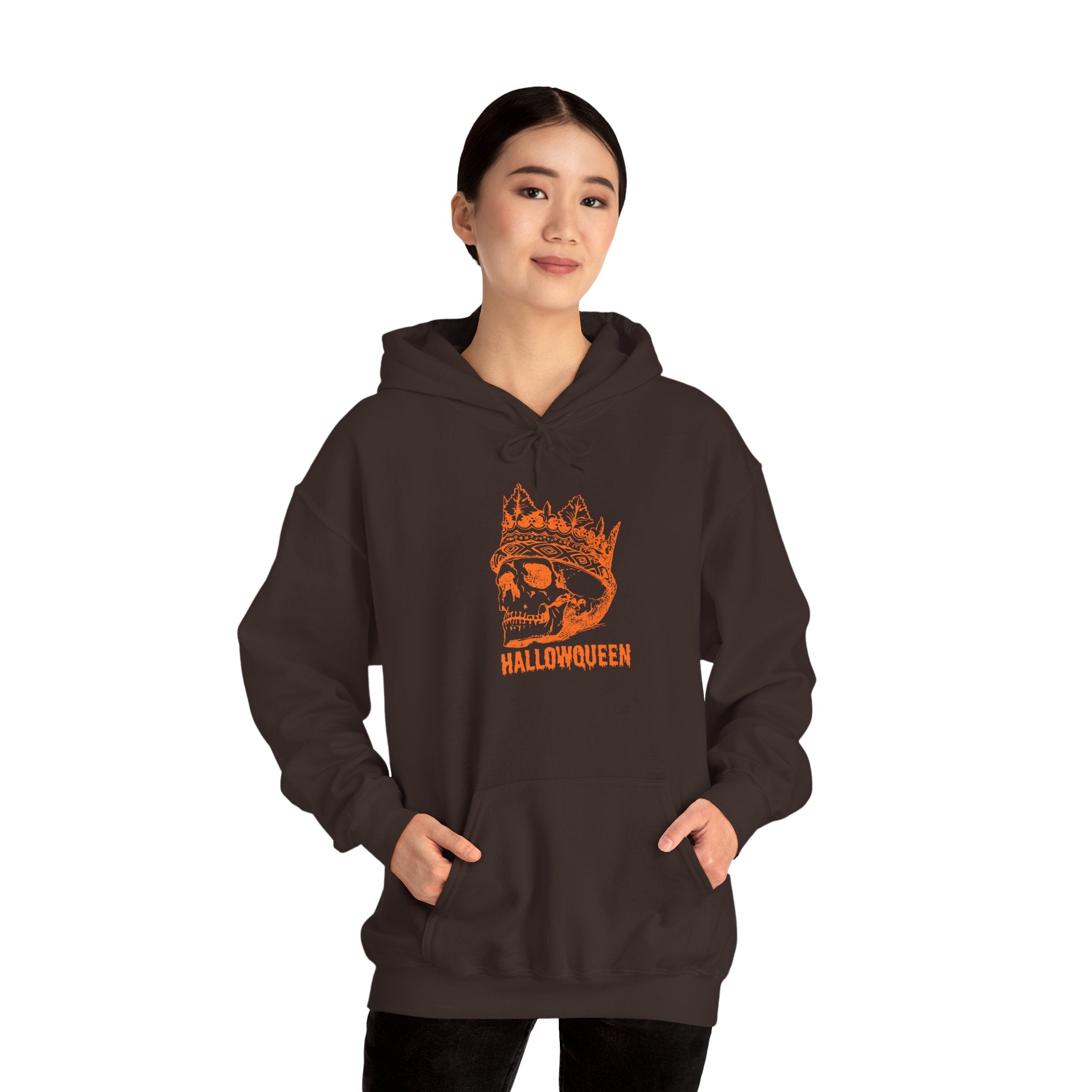 Unisex Skull Hoodie, HALLOWQUEEN Sweatshirt for Halloween, Cozy Winter Wear, Halloween Costume, Gift Idea for Her