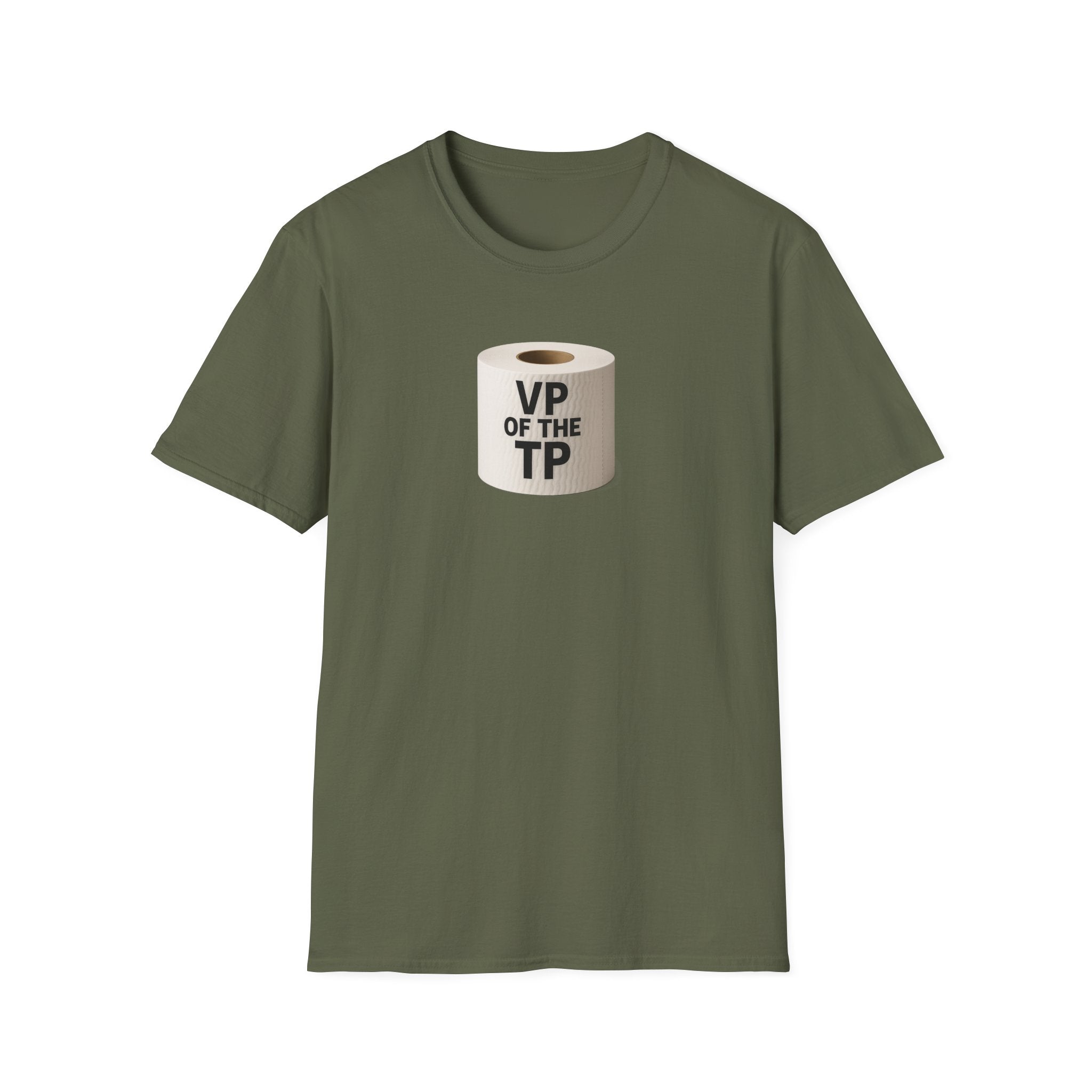 VP of the TP  - Unisex Softstyle T-Shirt, Humorous Gift, Toilet Paper Lover Shirt, Quirky Graphic Tee, Perfect for Parties