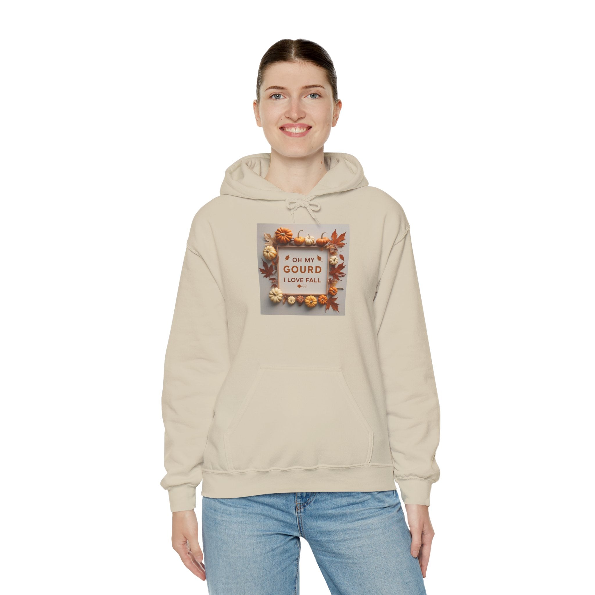 Oh my Gourd, Autumn Vibes Hooded Sweatshirt - Fall Gourd Love Sweatshirt, Cozy Pumpkin Hoodie, Thanksgiving Gift, Seasonal Fashion