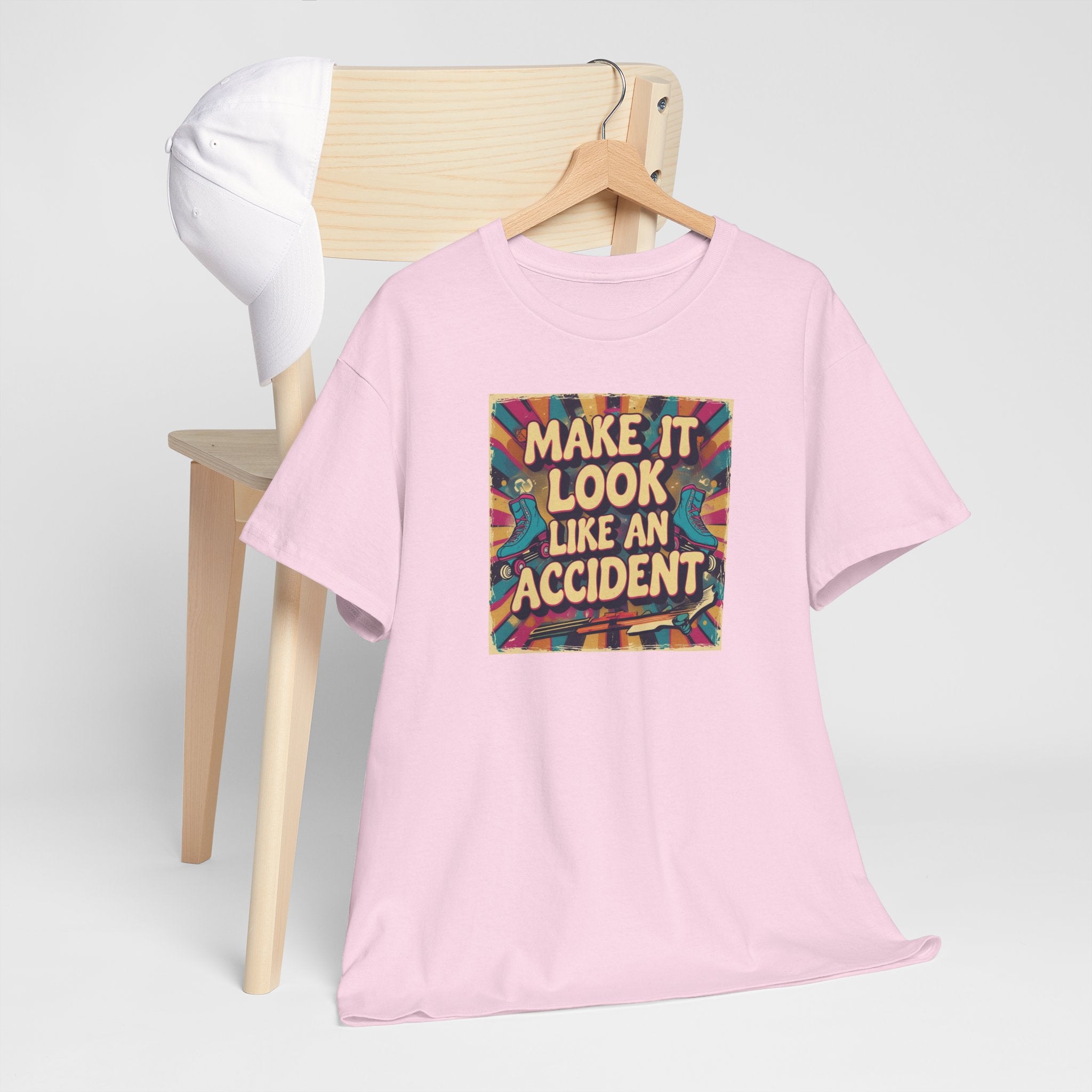 Playful Unisex Heavy Cotton Tee: Make It Look Like An Accident, Casual Wear, Gift for Friends, Fun Statement Shirt, Everyday Comfort