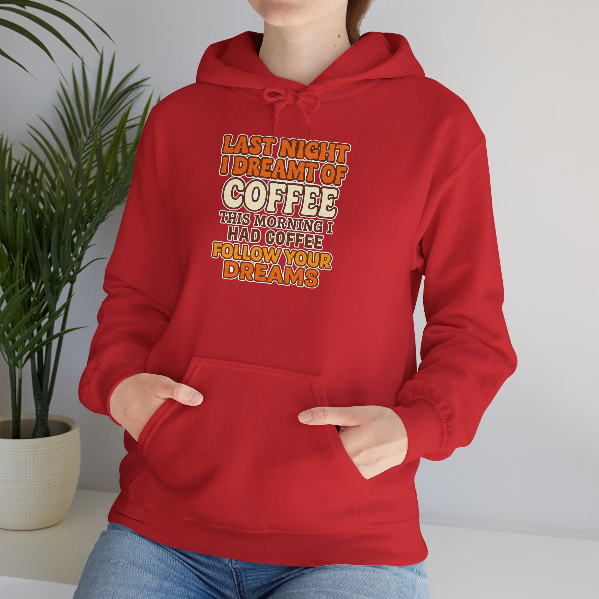 Dream of Coffee Follow Your Dreams Coffee-Inspired Unisex Hoodie, Cozy Sweatshirt Gift, Coffee Lover Sweatshirt, Perfect for Casual Days, Unique Graphic