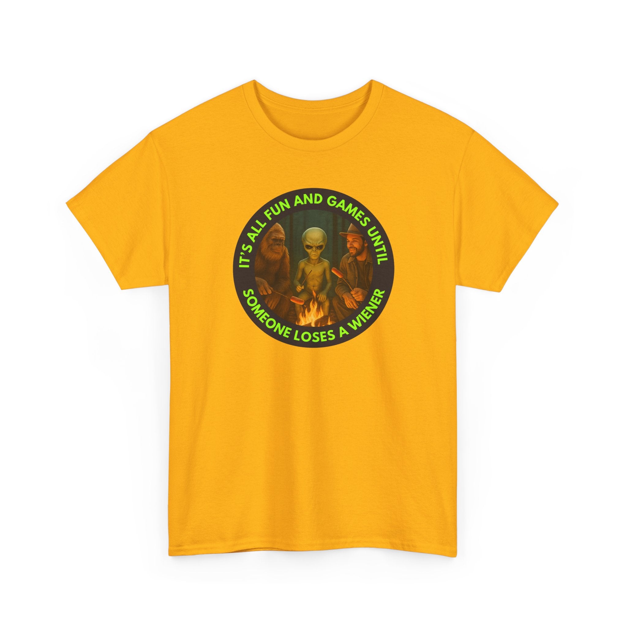 It's All Fun and Games Until... Funny Alien Camping T-shirt, Gift for Gamers, Casual Wear, Unique Statement