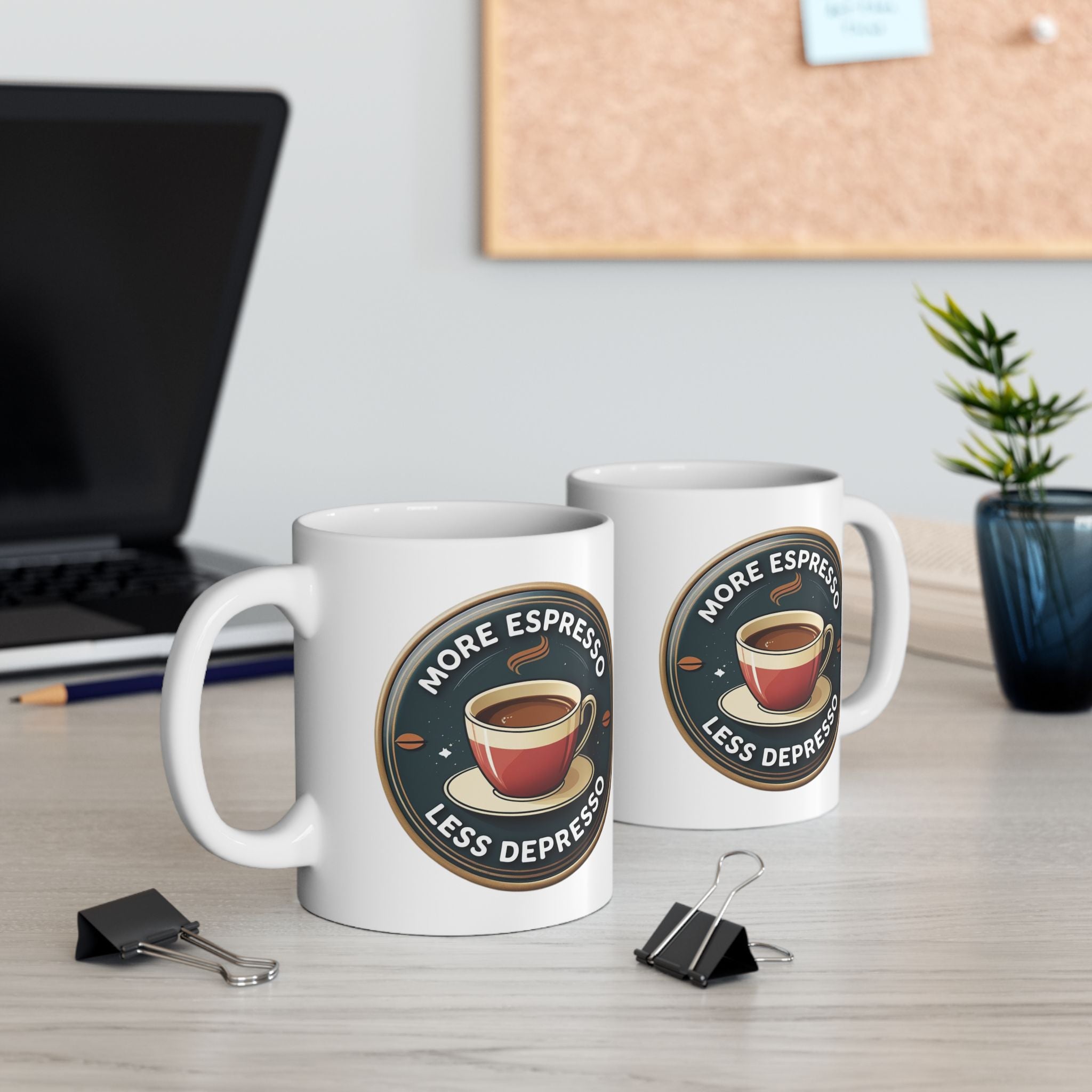 Coffee Lover's Ceramic Mug with Espresso Design, Gift for Baristas, Tea Drinkers, Coffee Enthusiasts, Birthday, Home, Office