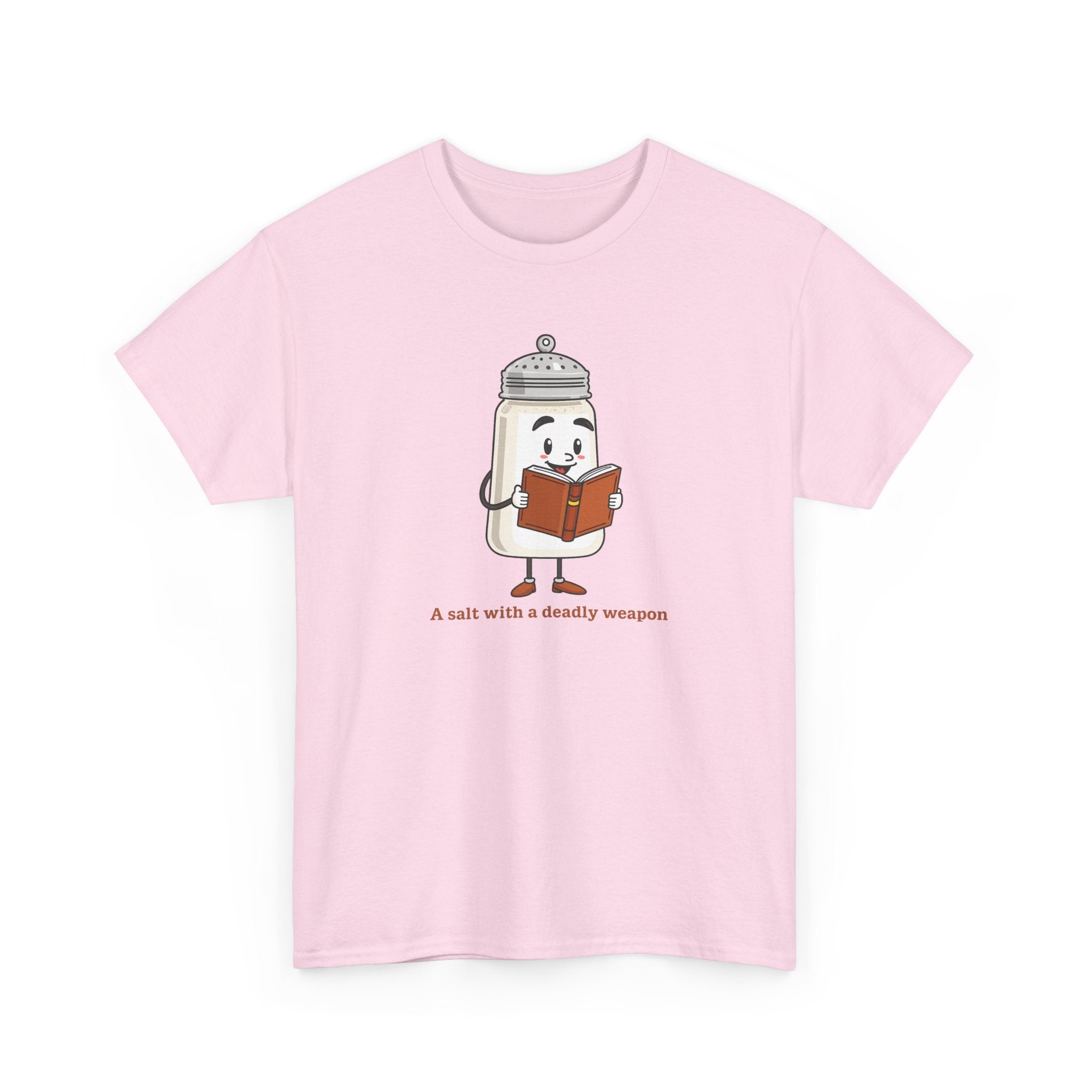 Funny Salt Bear Graphic Tee, Unisex Heavy Cotton Tee, Cute Gift for Food Lovers, Book Lovers, Unique Humor Shirt, Casual Everyday Wear