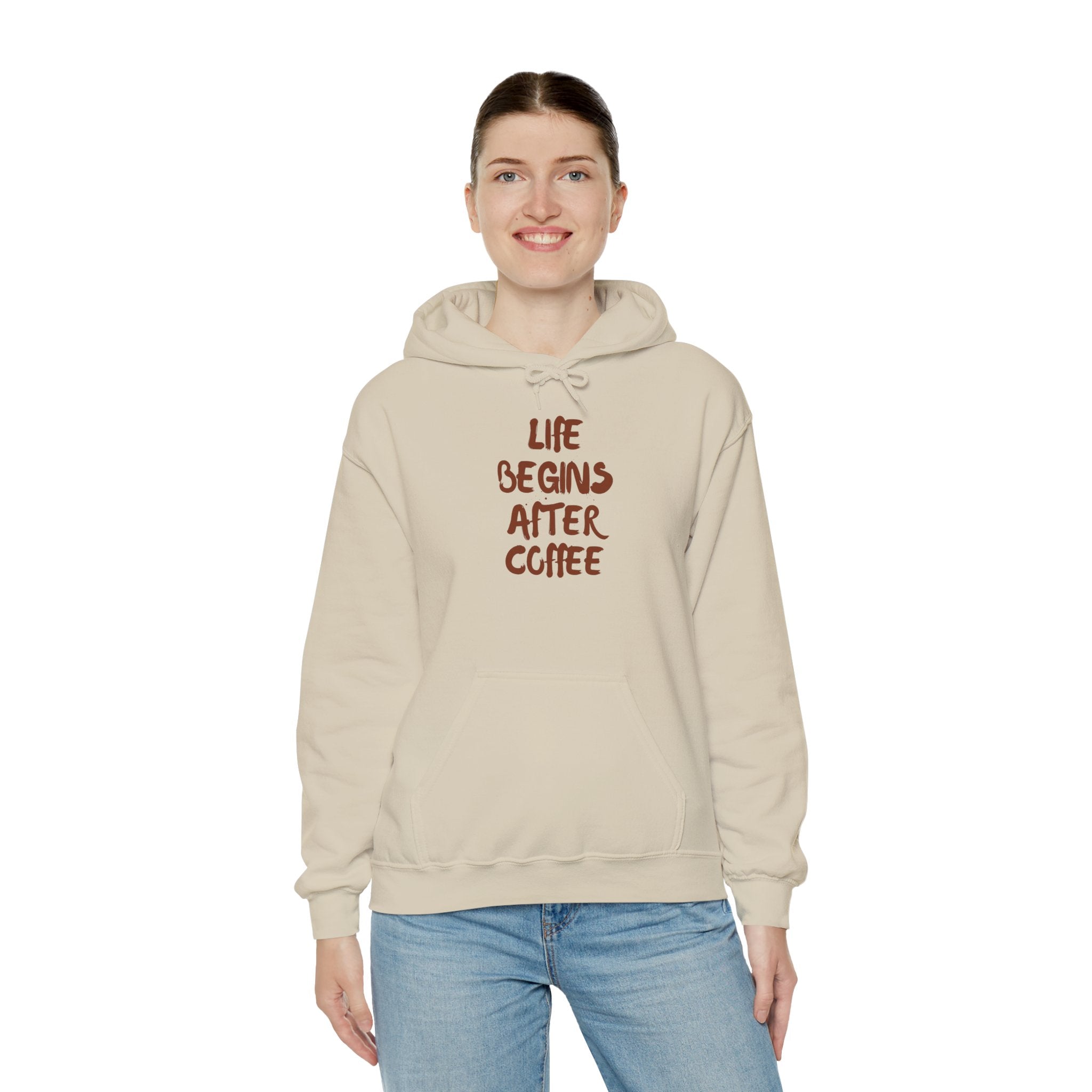 Life Begins After Coffee Hoodie - Cozy Unisex Hooded Sweatshirt for Coffee Lovers, Perfect Gift for Birthdays, Holidays, Relaxation