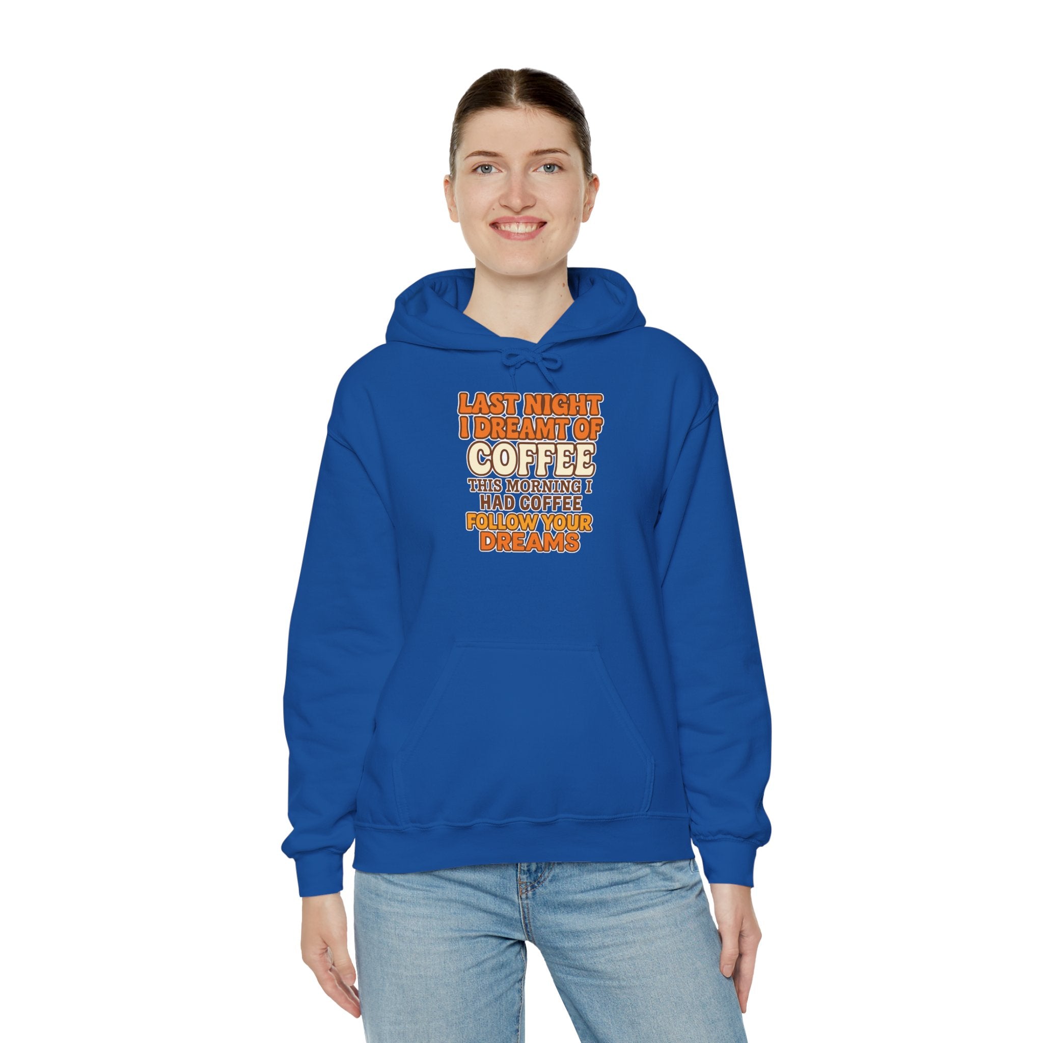 Dream of Coffee Follow Your Dreams Coffee-Inspired Unisex Hoodie, Cozy Sweatshirt Gift, Coffee Lover Sweatshirt, Perfect for Casual Days, Unique Graphic