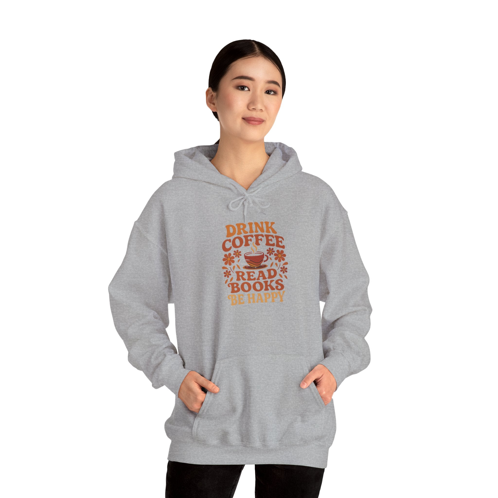Cozy Coffee & Book Lover Hoodie - Perfect for Bookworms, Reading Gifts, Relaxed Vibes, Fall Wear, Gift for Friends