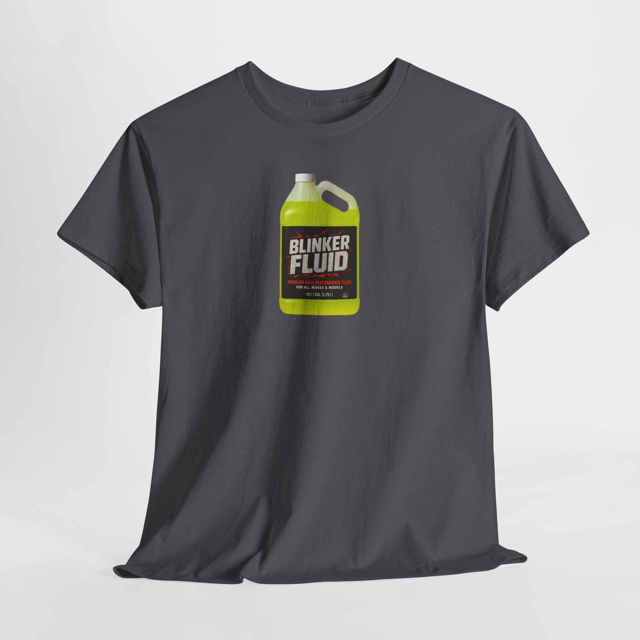 Humorous Blinker Fluid Tee, Funny T-Shirt, Car Lover Gift, Gag Gift, Unisex Heavy Cotton Shirt