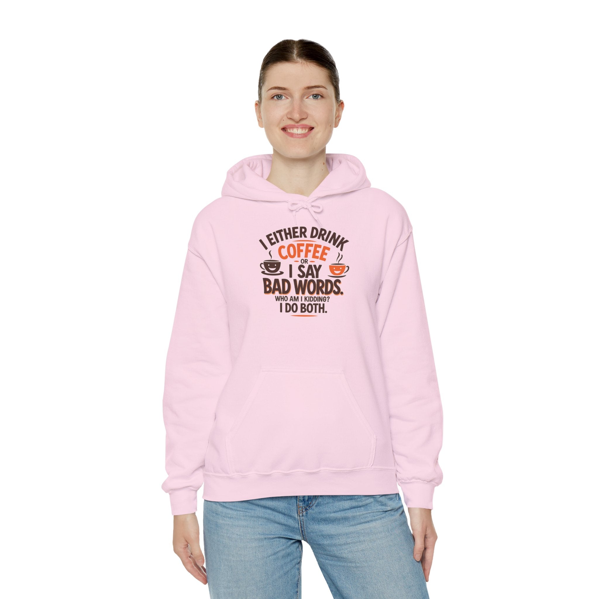 I drink coffee or say bad words, Coffee Lovers Hoodie - Unisex Funny Sweatshirt, Gift for Coffee Addicts, Unique Design, Great for Casual Wear, Perfect for Holidays