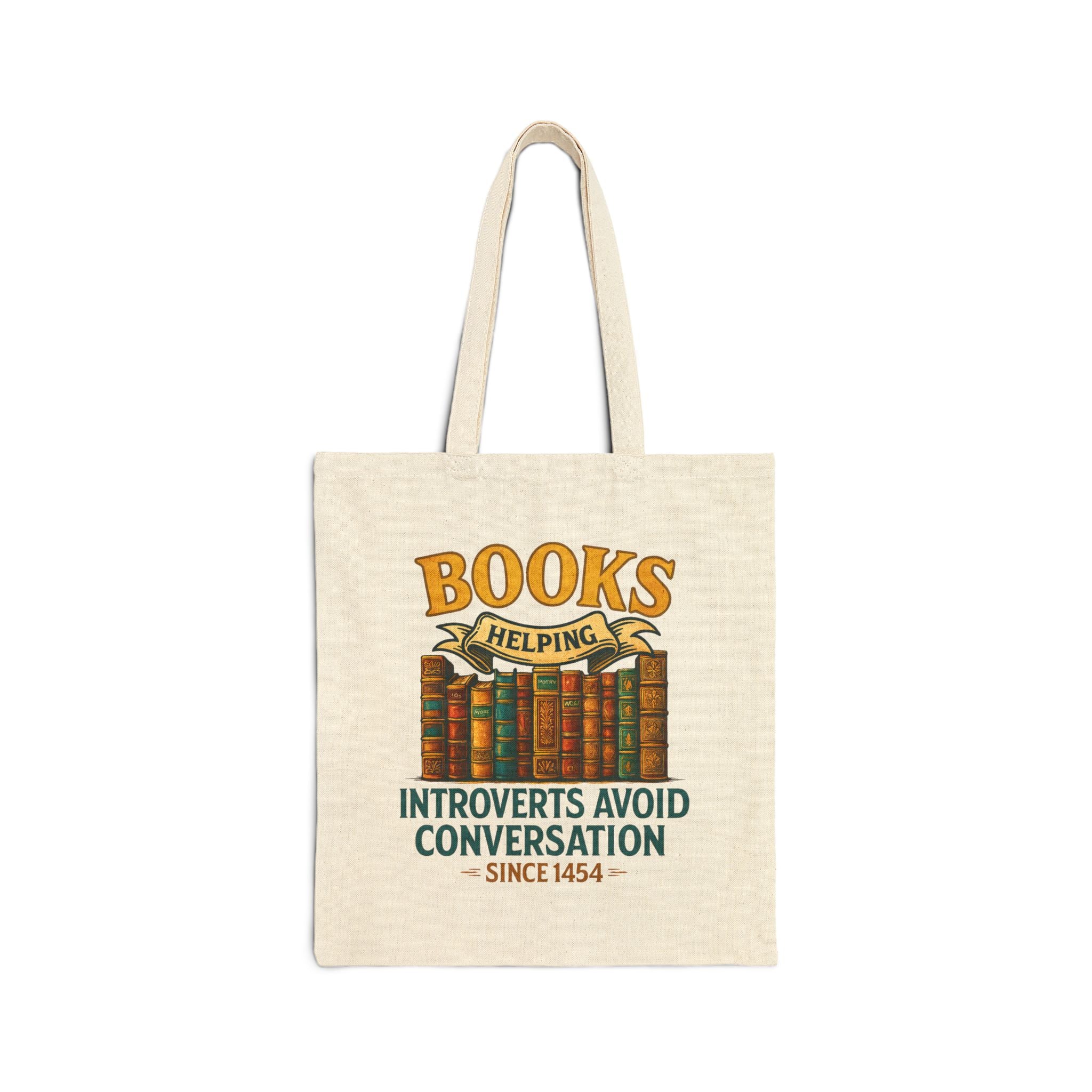 Books Helping Introverts Avoid Conversation Tote Bag, Eco-Friendly Tote, Gift for Book Lovers, Introvert Humor, Library Bag, Literary Gift