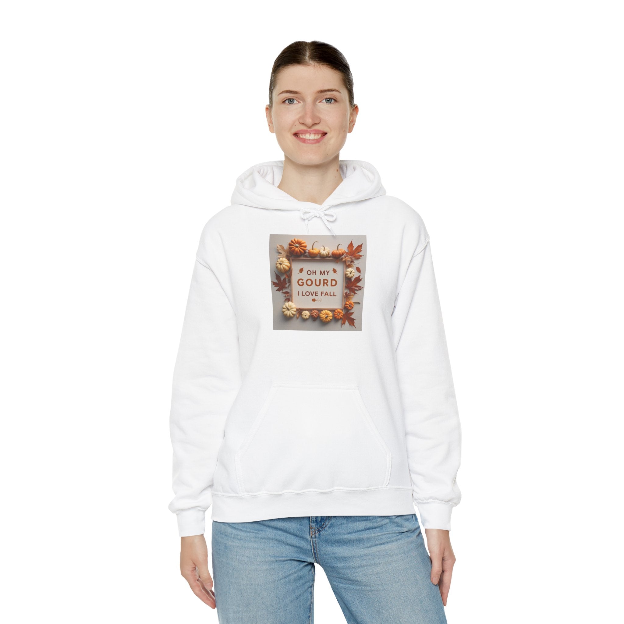 Oh my Gourd, Autumn Vibes Hooded Sweatshirt - Fall Gourd Love Sweatshirt, Cozy Pumpkin Hoodie, Thanksgiving Gift, Seasonal Fashion