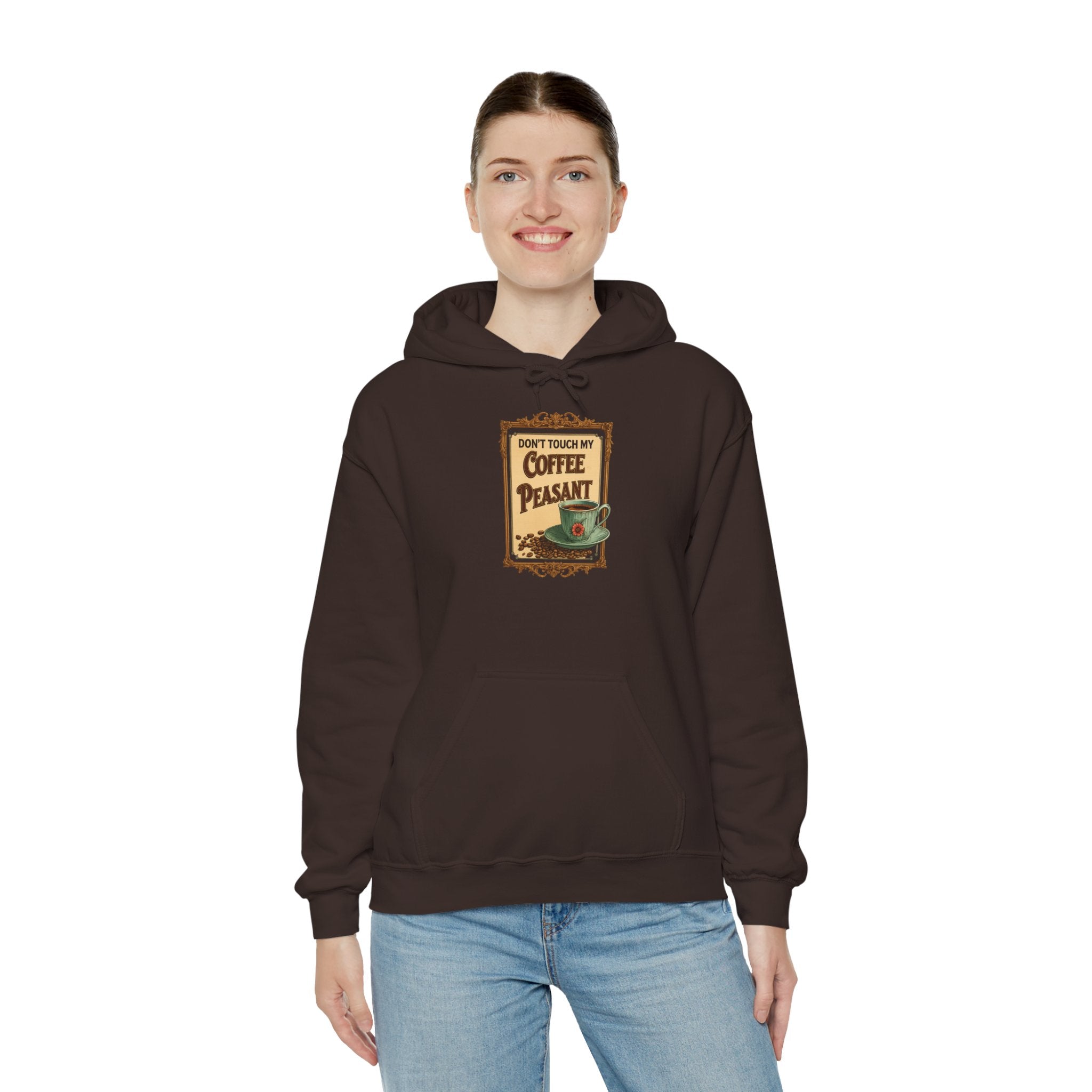 Funny - Don't Touch My Coffee Peasant Hoodie - Comfortable Unisex Sweatshirt for Coffee Lovers,  College Students, Casual Wear, Cafe Style,