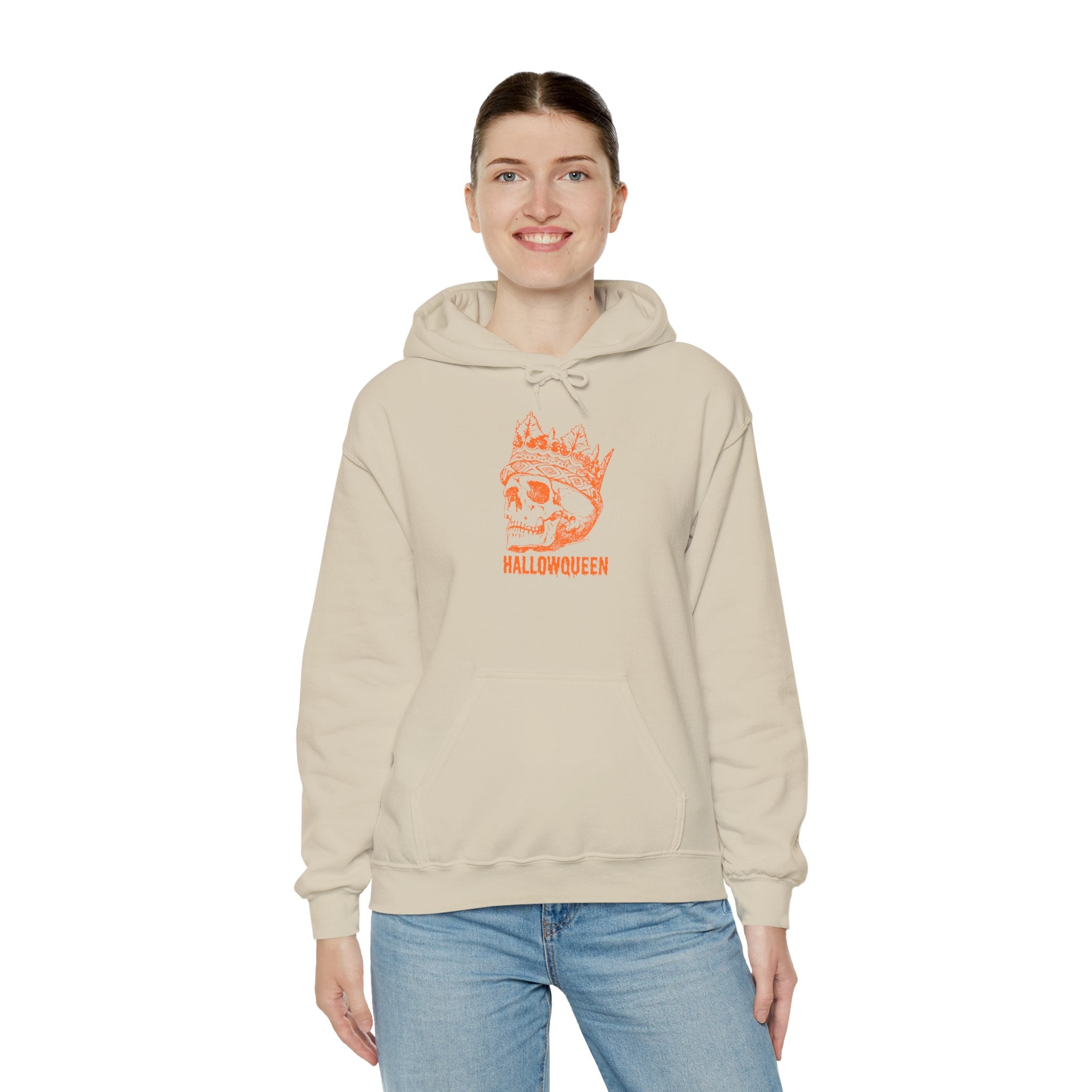 Unisex Skull Hoodie, HALLOWQUEEN Sweatshirt for Halloween, Cozy Winter Wear, Halloween Costume, Gift Idea for Her