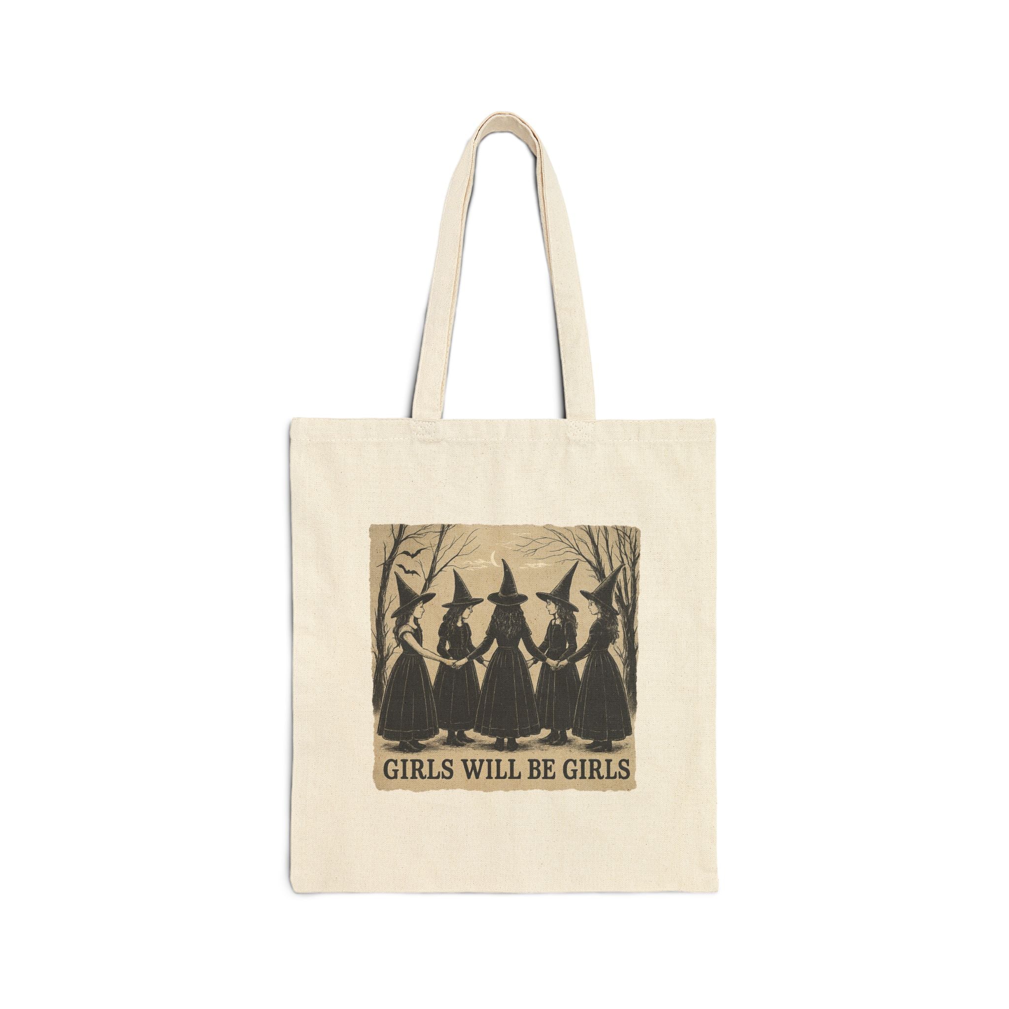Witchy Girls Tote Bag | Halloween Shopping Bag, Eco-Friendly Tote, Gift for Witches, Witchcraft Accessory, Canvas Bag, Girls Night Out