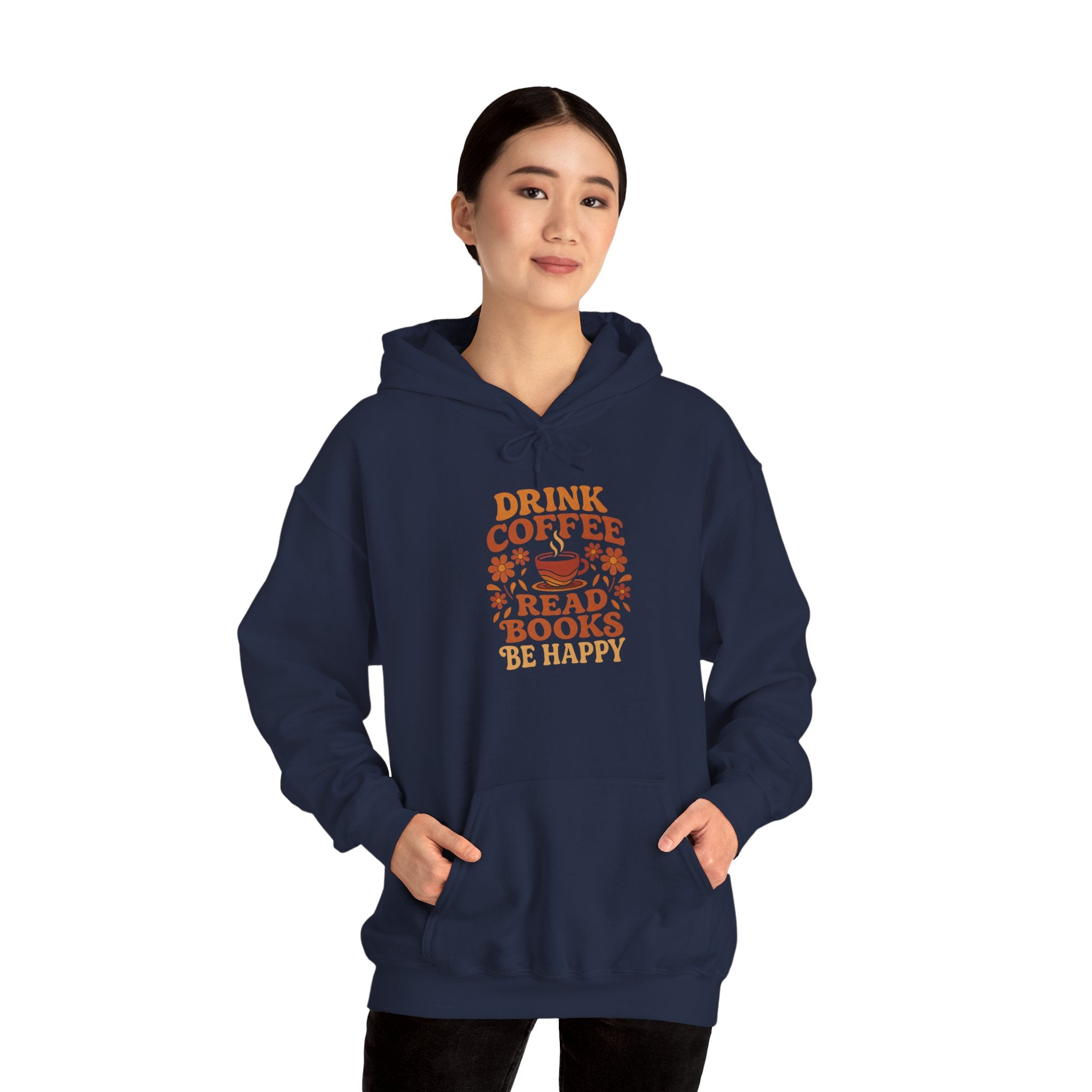 Cozy Coffee & Book Lover Hoodie - Perfect for Bookworms, Reading Gifts, Relaxed Vibes, Fall Wear, Gift for Friends
