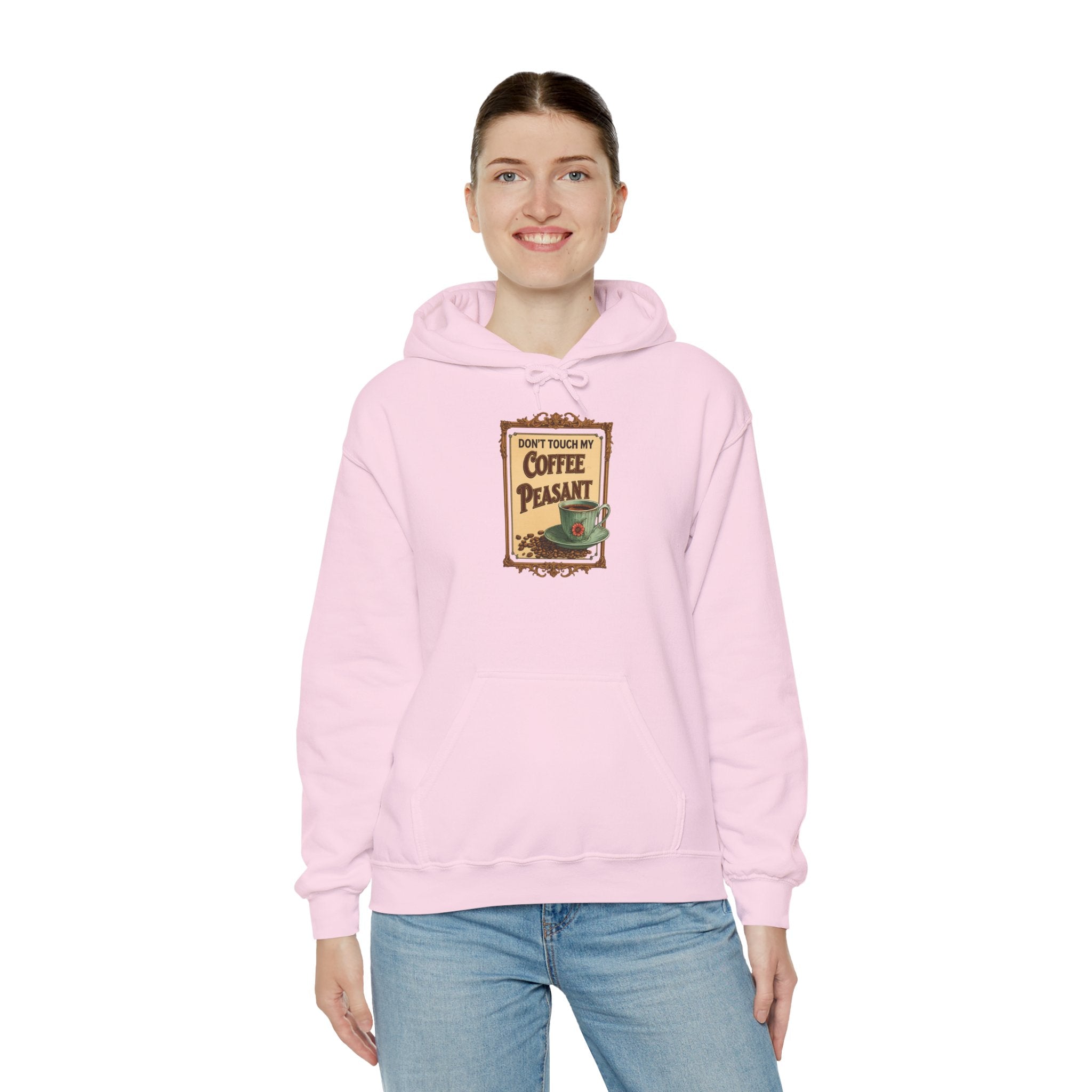 Funny - Don't Touch My Coffee Peasant Hoodie - Comfortable Unisex Sweatshirt for Coffee Lovers,  College Students, Casual Wear, Cafe Style,