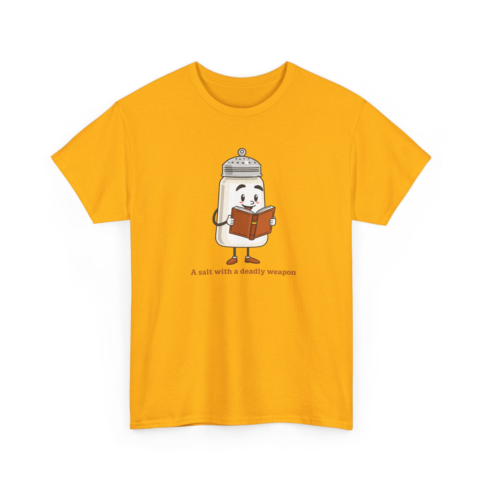 Funny Salt Bear Graphic Tee, Unisex Heavy Cotton Tee, Cute Gift for Food Lovers, Book Lovers, Unique Humor Shirt, Casual Everyday Wear