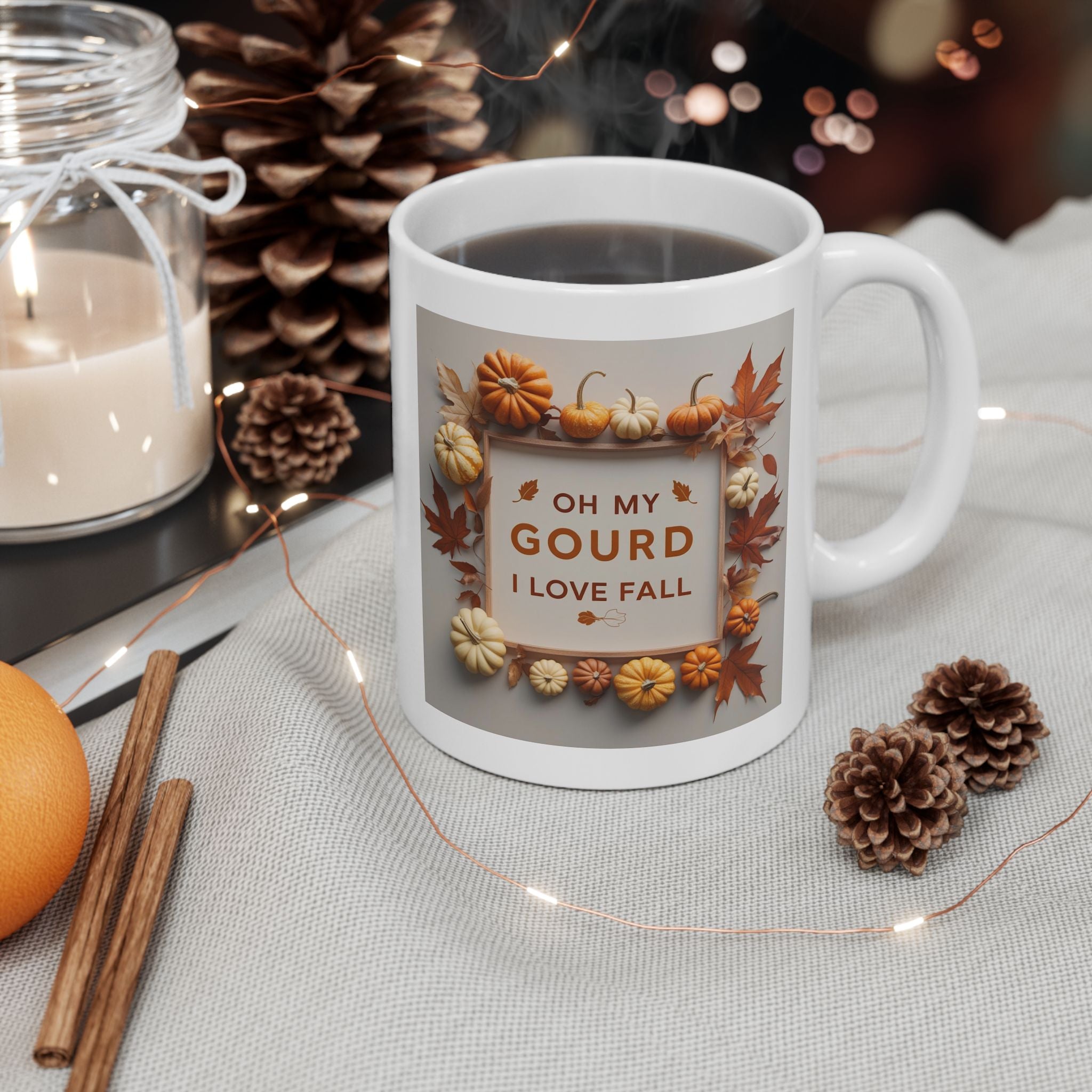 Autumn Harvest Ceramic Mug, Cozy Kitchen Gift, Fall Decor, Thanksgiving Coffee Cup, Seasonal Drinkware, Pumpkin Spice Lover