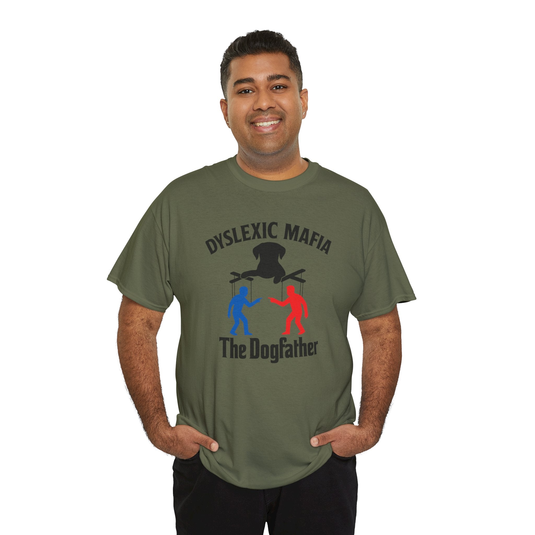 Funny Mafia Dogfather T-shirt- Unisex Heavy Cotton T-Shirt, Funny Graphic Tee, Gift for Dog Lovers, Casual Wear, Statement Shirt