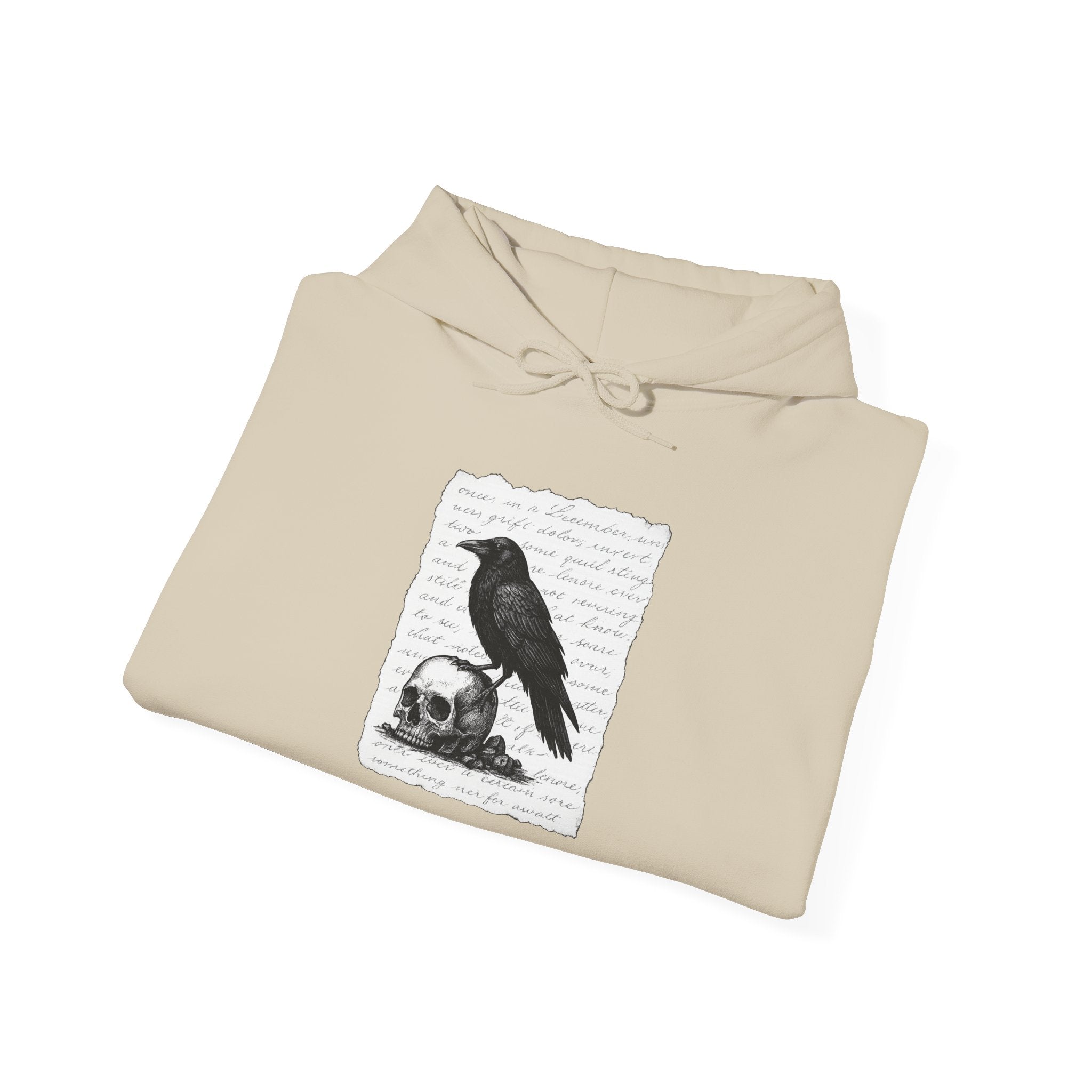 Gothic Raven Hoodie, Cozy Sweatshirt, Unisex Pullover, Halloween Apparel, Fall Fashion, Book Lovers, Theatre Lovers