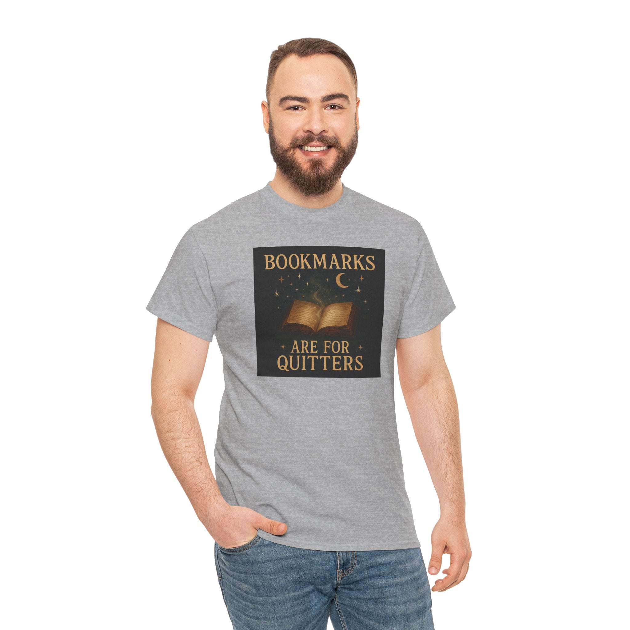 Bookmarks are for Quitters Unisex Cotton Tee, Funny Gift, Reading Shirt, Literary Quote Apparel, Bookworm Fashion, Cute Book Shirt