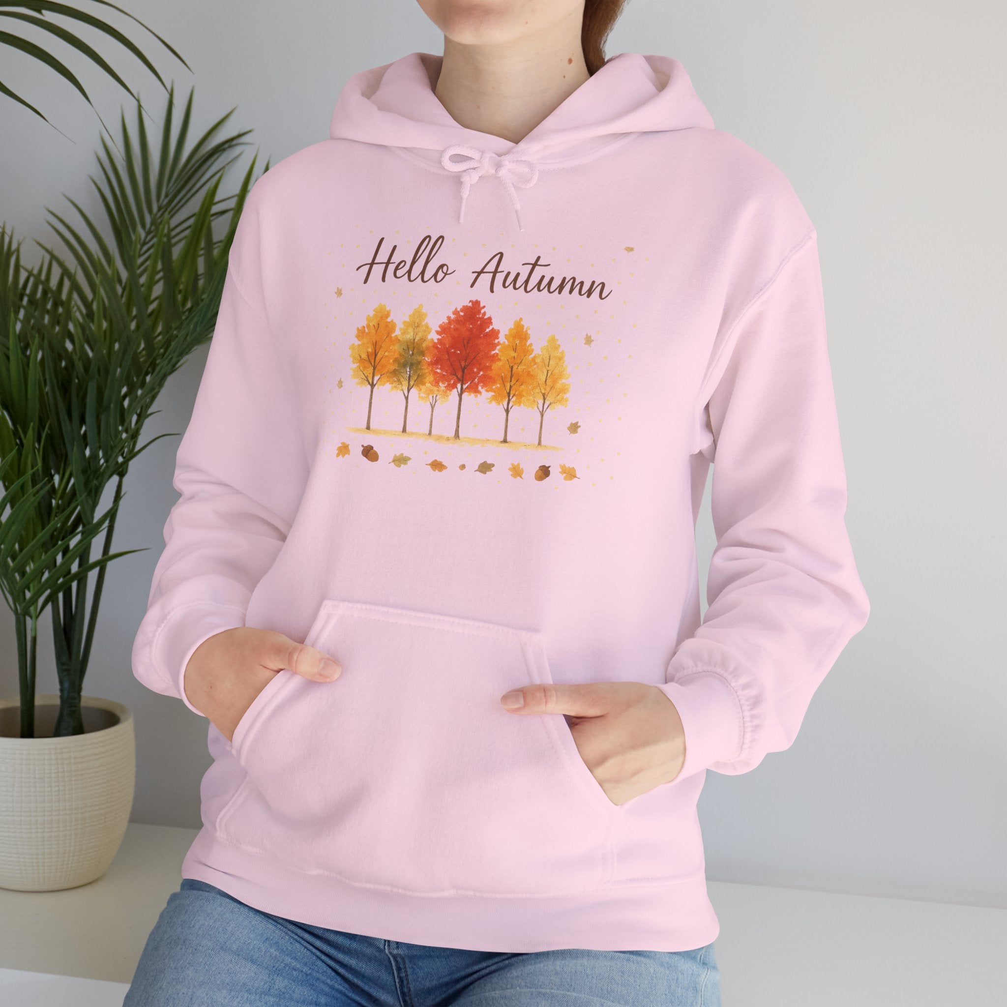 Autumn Vibes Hooded Sweatshirt, Cozy Fall Hoodie, Hello Autumn Sweatshirt, Unisex Fall Apparel, Seasonal Fashion, Gift for Her