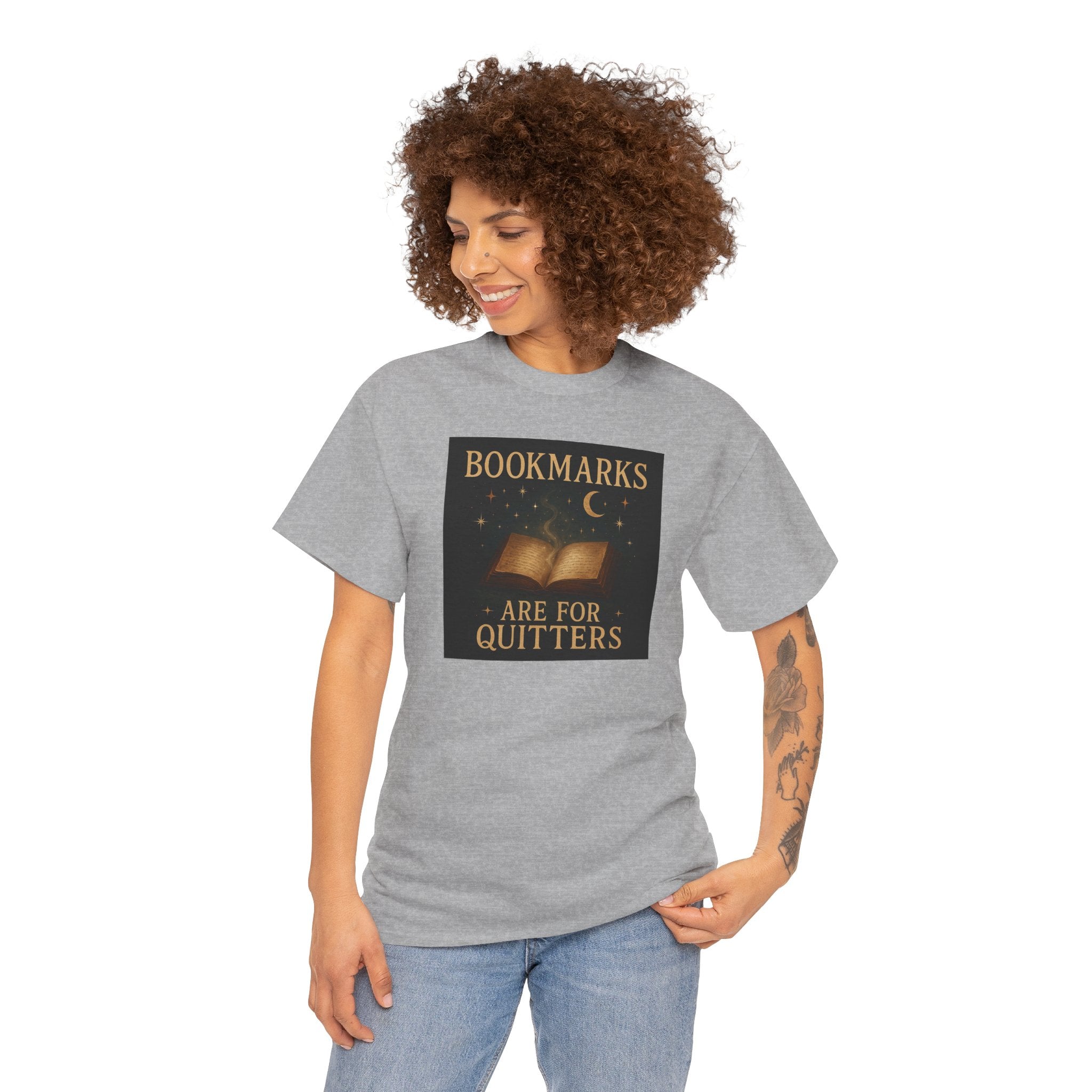 Bookmarks are for Quitters Unisex Cotton Tee, Funny Gift, Reading Shirt, Literary Quote Apparel, Bookworm Fashion, Cute Book Shirt