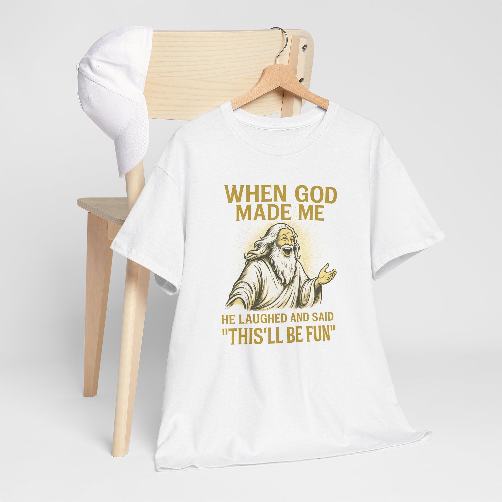God Made Me / Rebel Tee, Unisex Cotton Shirt, Funny Religious Gift, Casual Wear, Spiritual Quote Tee